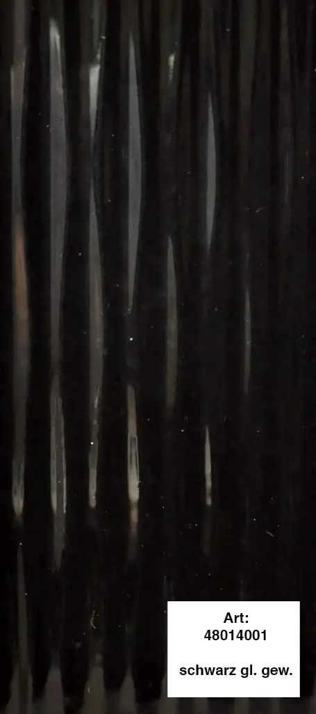 alfer Design-Platte 1000 x 600 mm Kunststoff gewellt, schwarz glänzend