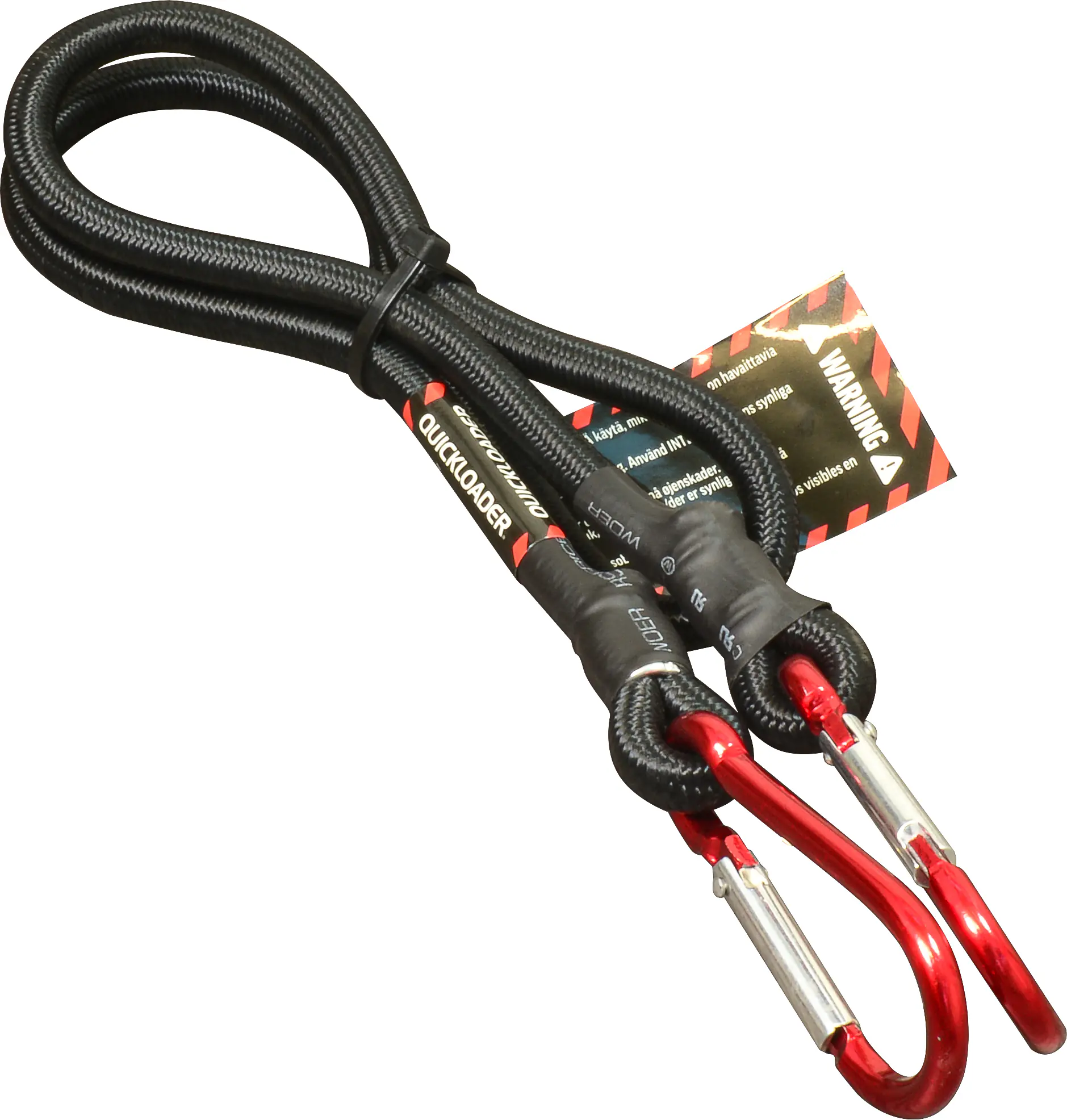 QUICKLOADER® Gummiseil Bungee mit Karabiner 8 mm x 80 cm 2 Stück schwarz