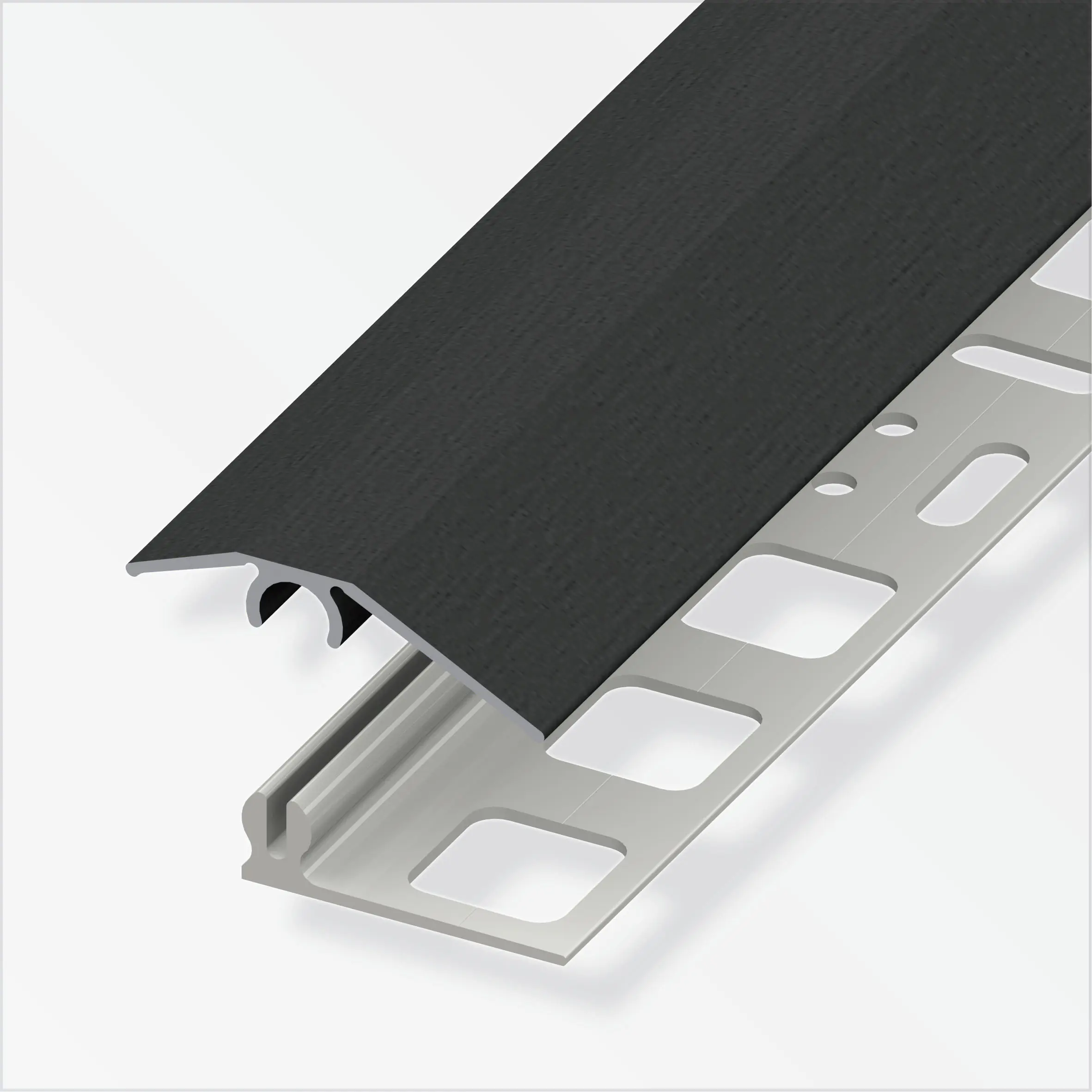 alfer Niveauausgleichs-Profil 2 m, 31 x 7 mm Alu eloxiert gebürstet schwarz