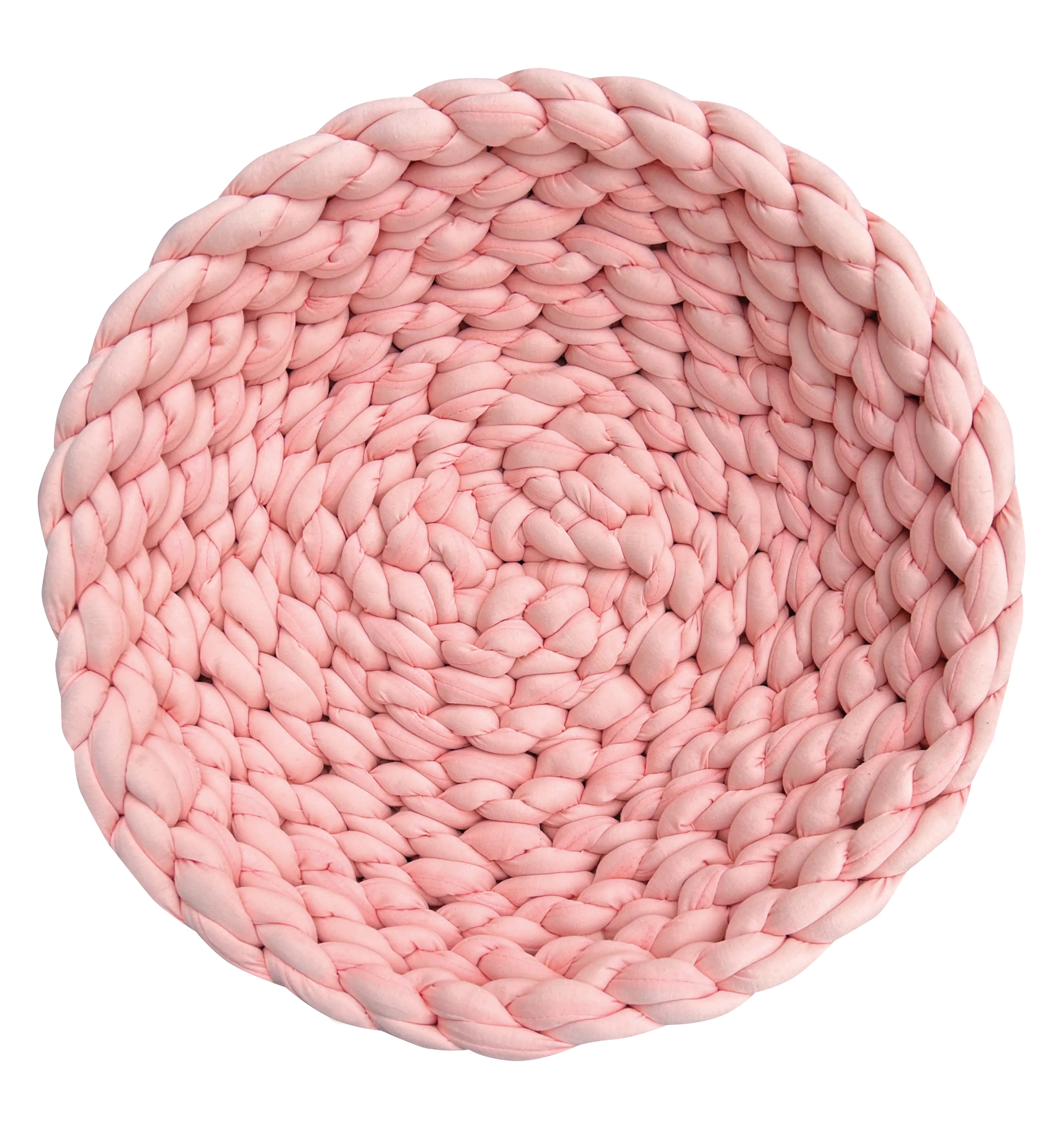 Katzenkorb Grobstrick geflochten 50 x 50 x 15 cm rosa