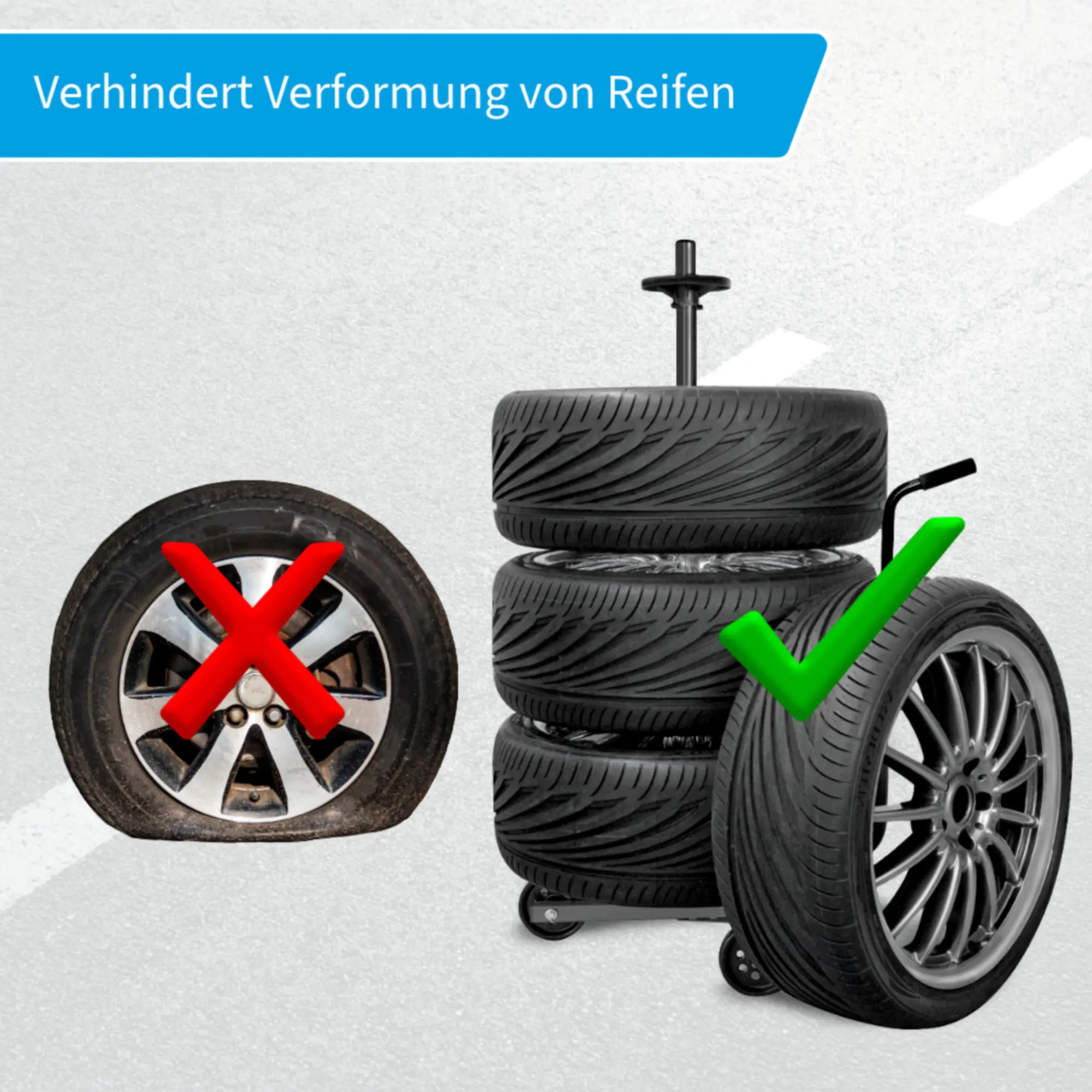 Cartrend Felgenbaum bis Reifenbreite 255 mm inkl. Reifenschutzhülle