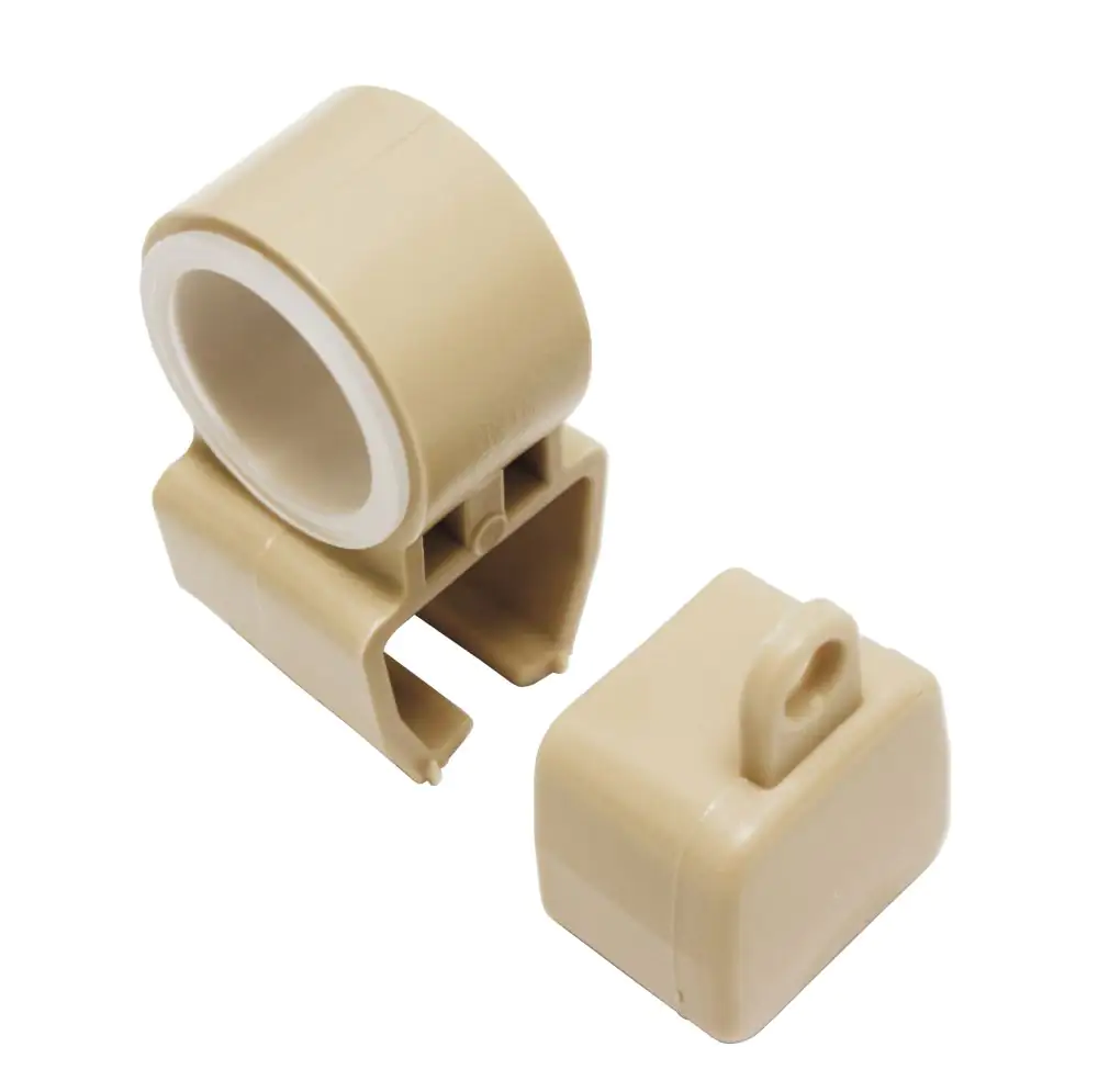 Gardinia Halter und Endkappe für U-Lauf, beige, 2-er Pack