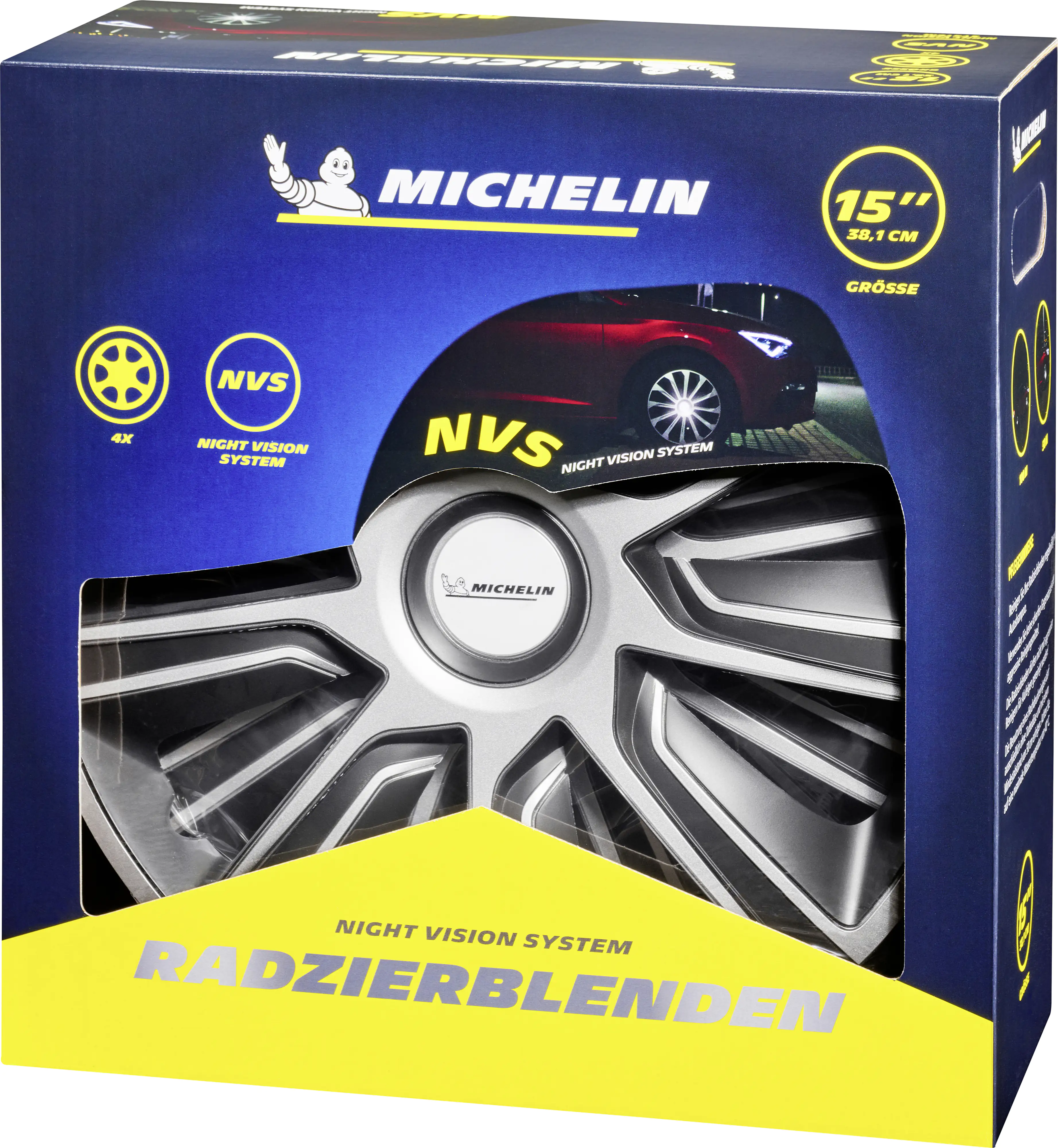 Michelin Radzierblenden Louise 38 cm (15 Zoll) silber schwarz 4 Stück