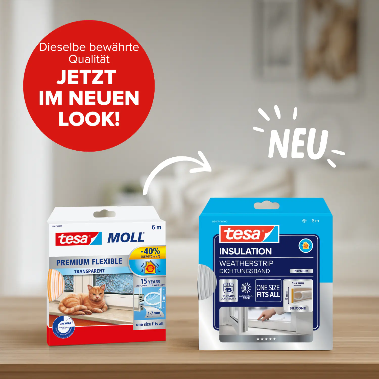 tesa Moll Dichtungsprofil Super Flex 6 m, transparent
