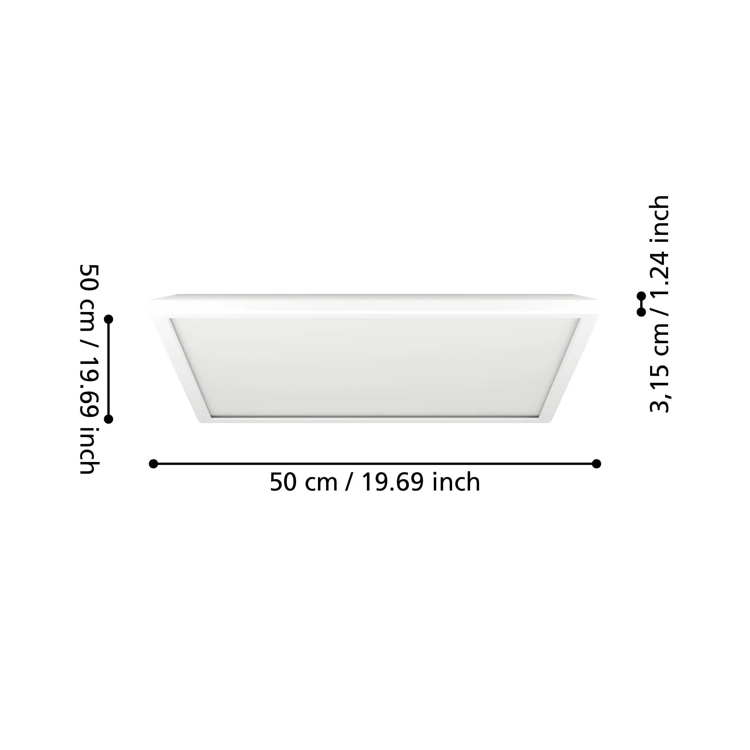 Eglo LED Deckenleuchte Rovito-R weiß 50 x 50 cm warmweiß-kaltweiß dimmbar