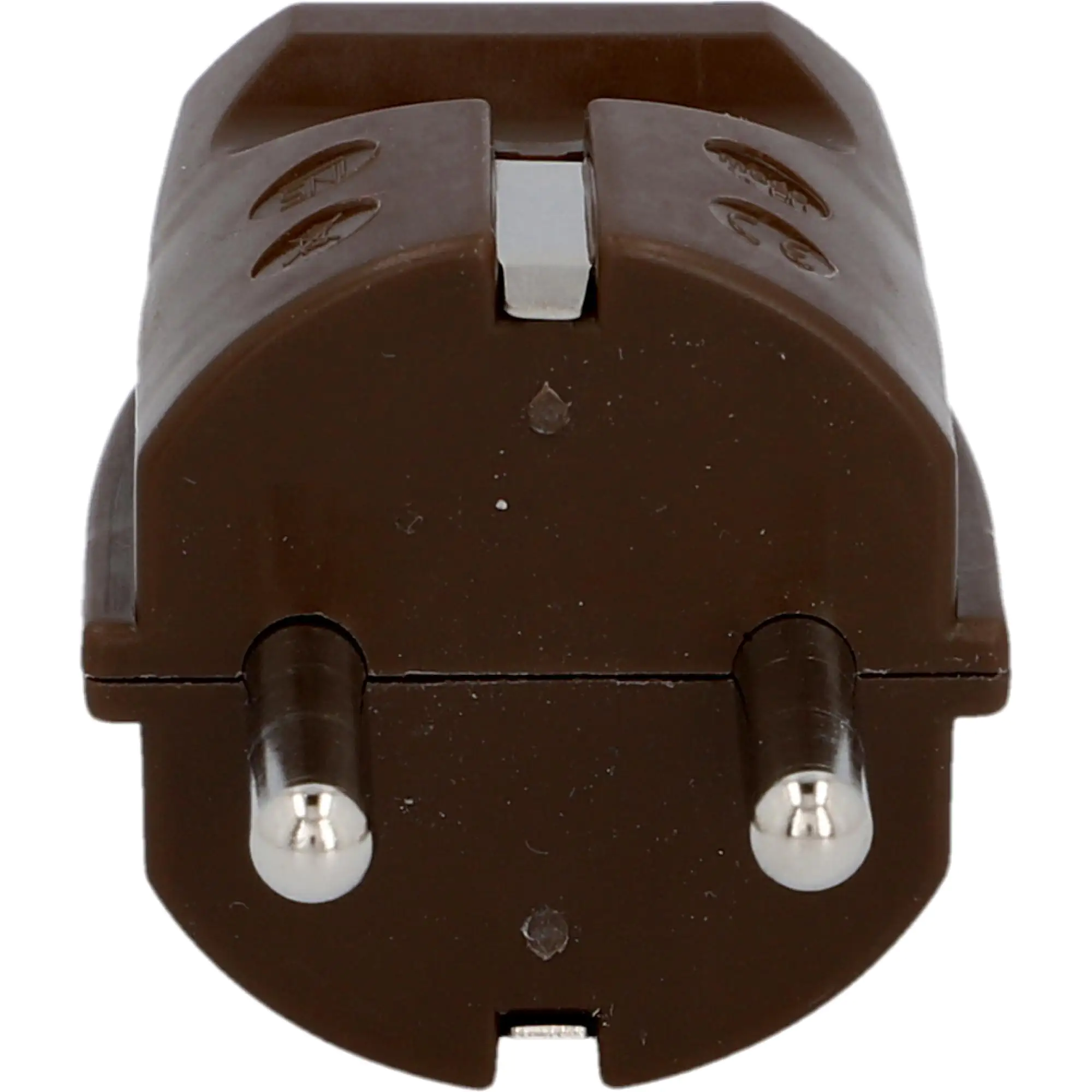 Schutzkontakt-Stecker ohne Knickschutz braun