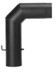 FireFix Ofenrohrbogen 90°, Ø 150 mm, schwarz, mit Reinigungstür