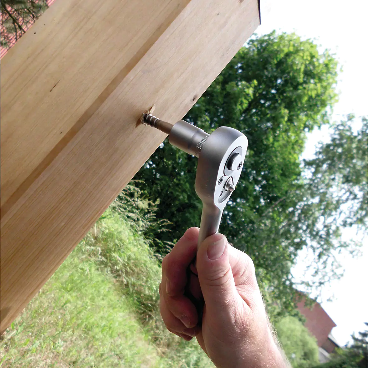 Connex Holzschrauben 10.0 x 80 mm Sechskant Sechskantkopf - 10 Stück Edelstahl