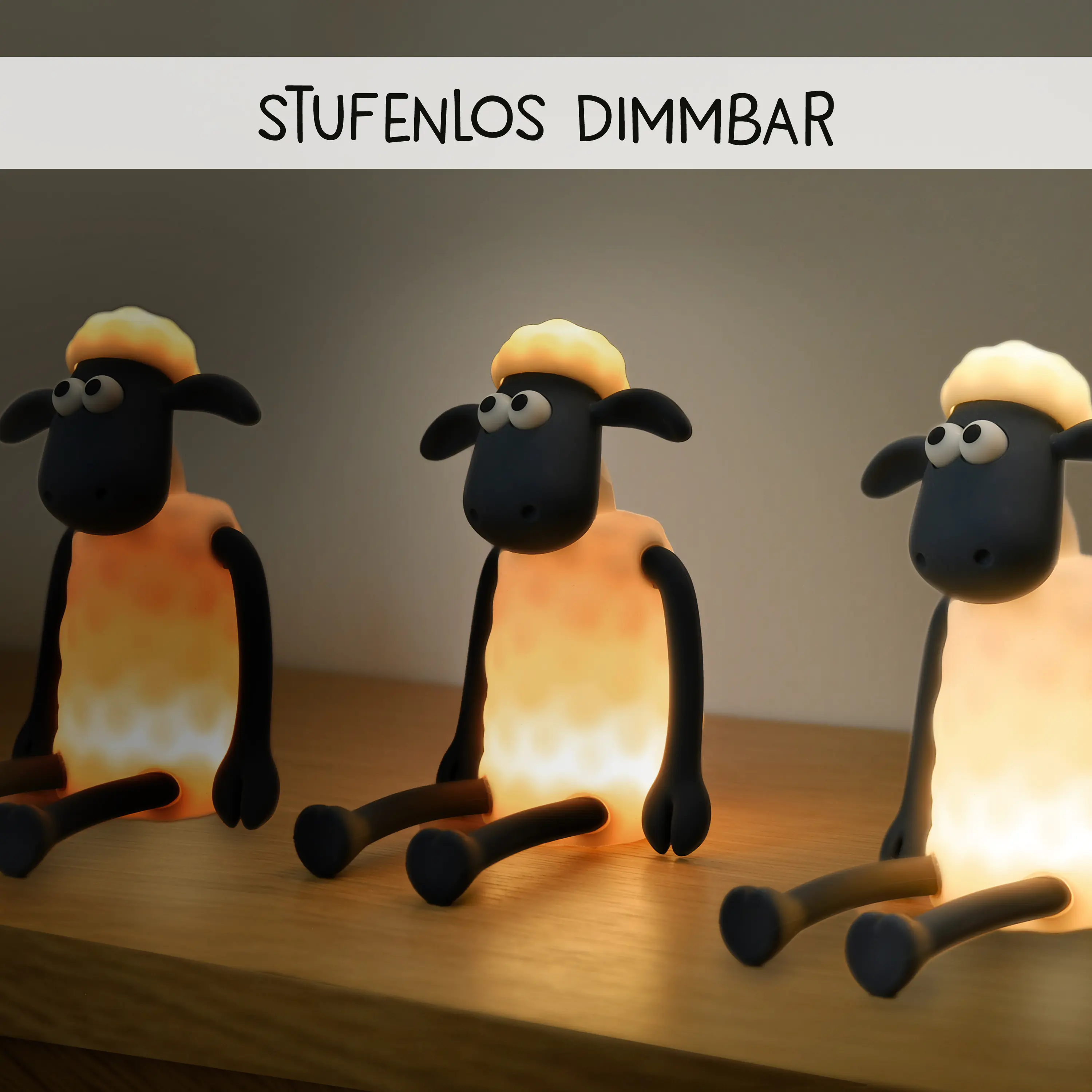 MegaLight LED Shaun das Schaf Nachtlicht RGB USB-Anschluss