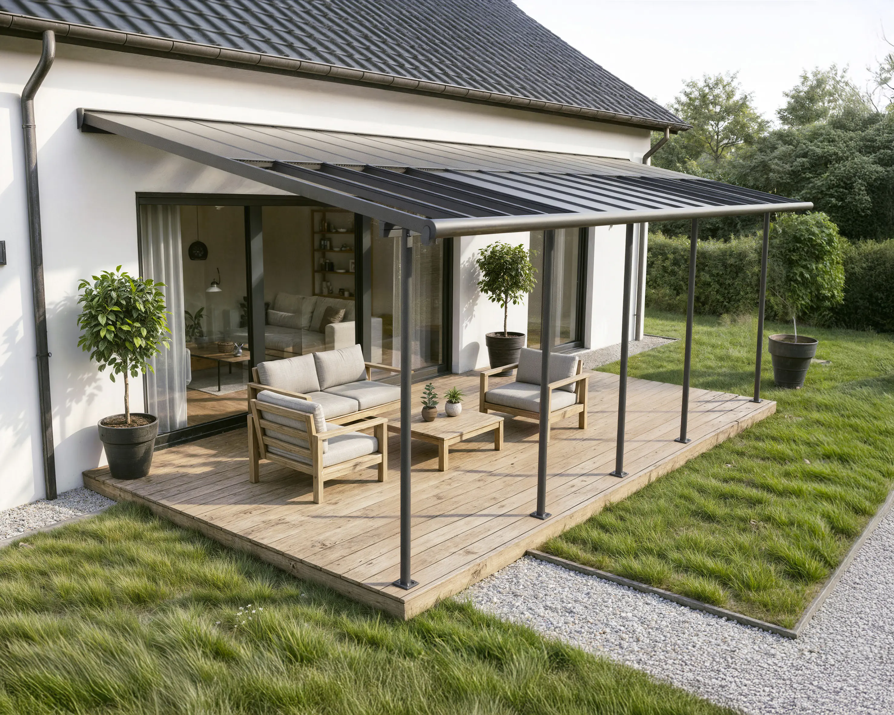 Canopia Terrassenüberdachung Sierra Cabrio 971 x 295 cm grau 