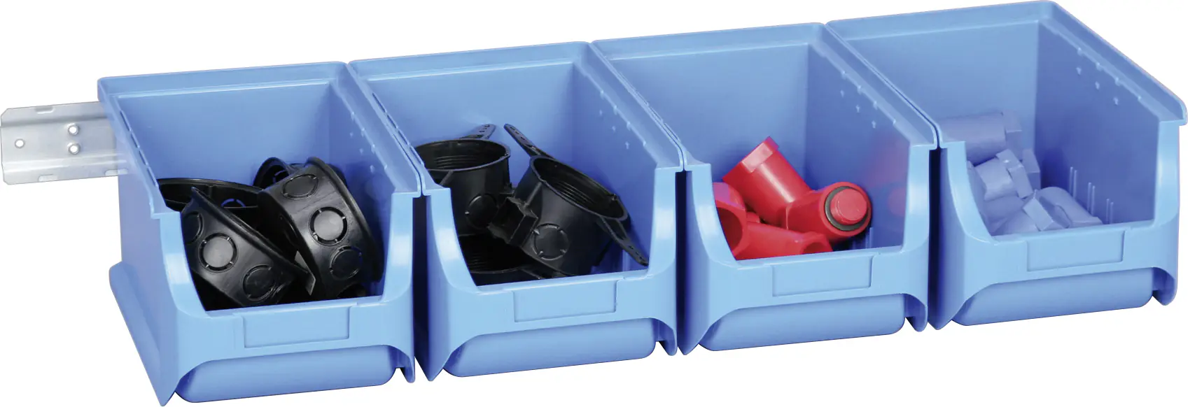 Allit Sichtboxen-Set ProfiPlus Set 3/5 blau mit Metallschiene 12 l