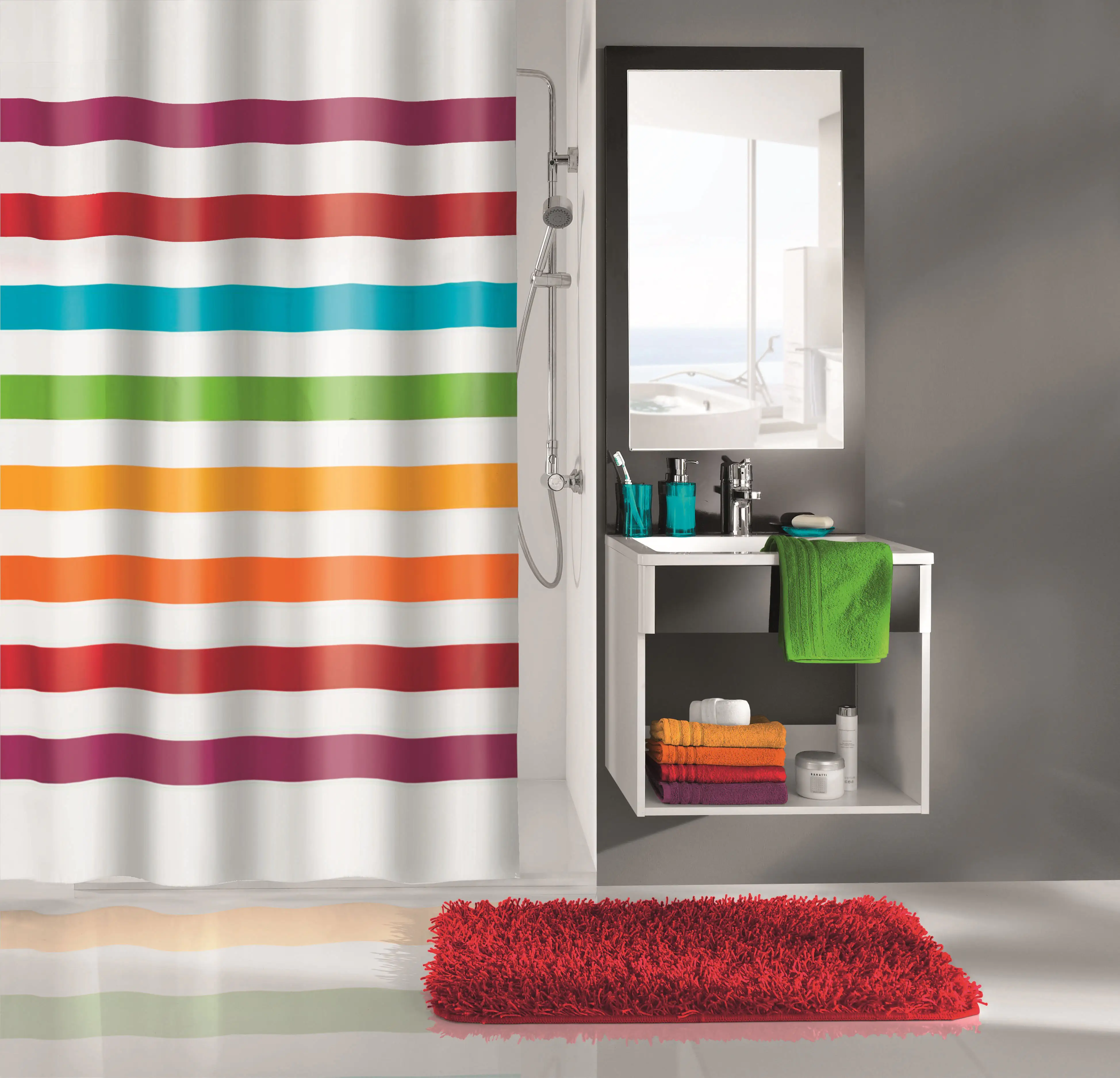 Kleine Wolke Duschvorhang Select multicolor 180x200 cm