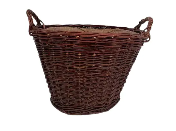 Aufbewahrungskorb Kiepe braun mit Jute groß