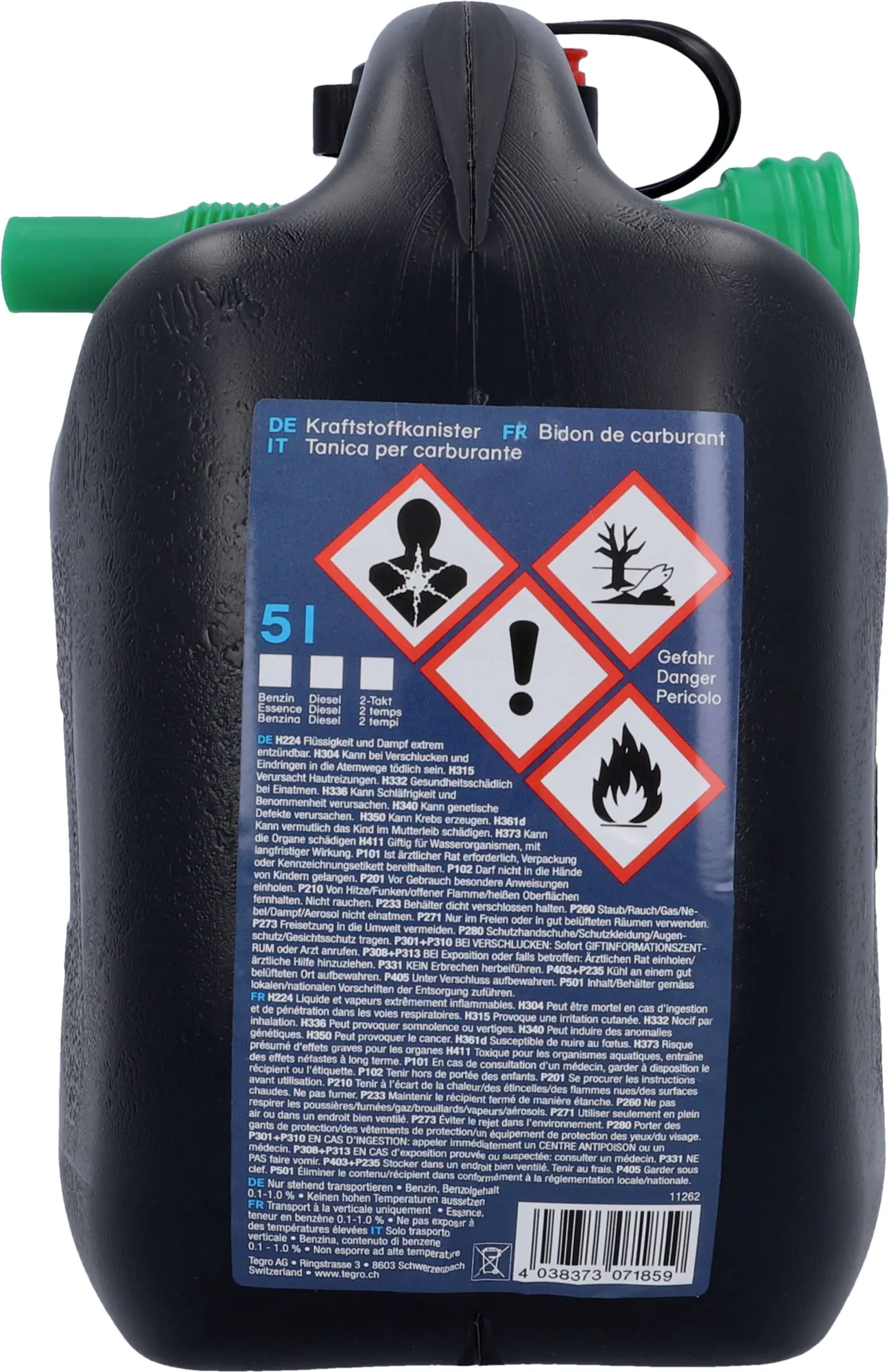 Cartrend Benzinkanister 5 Liter Kunststoff schwarz
