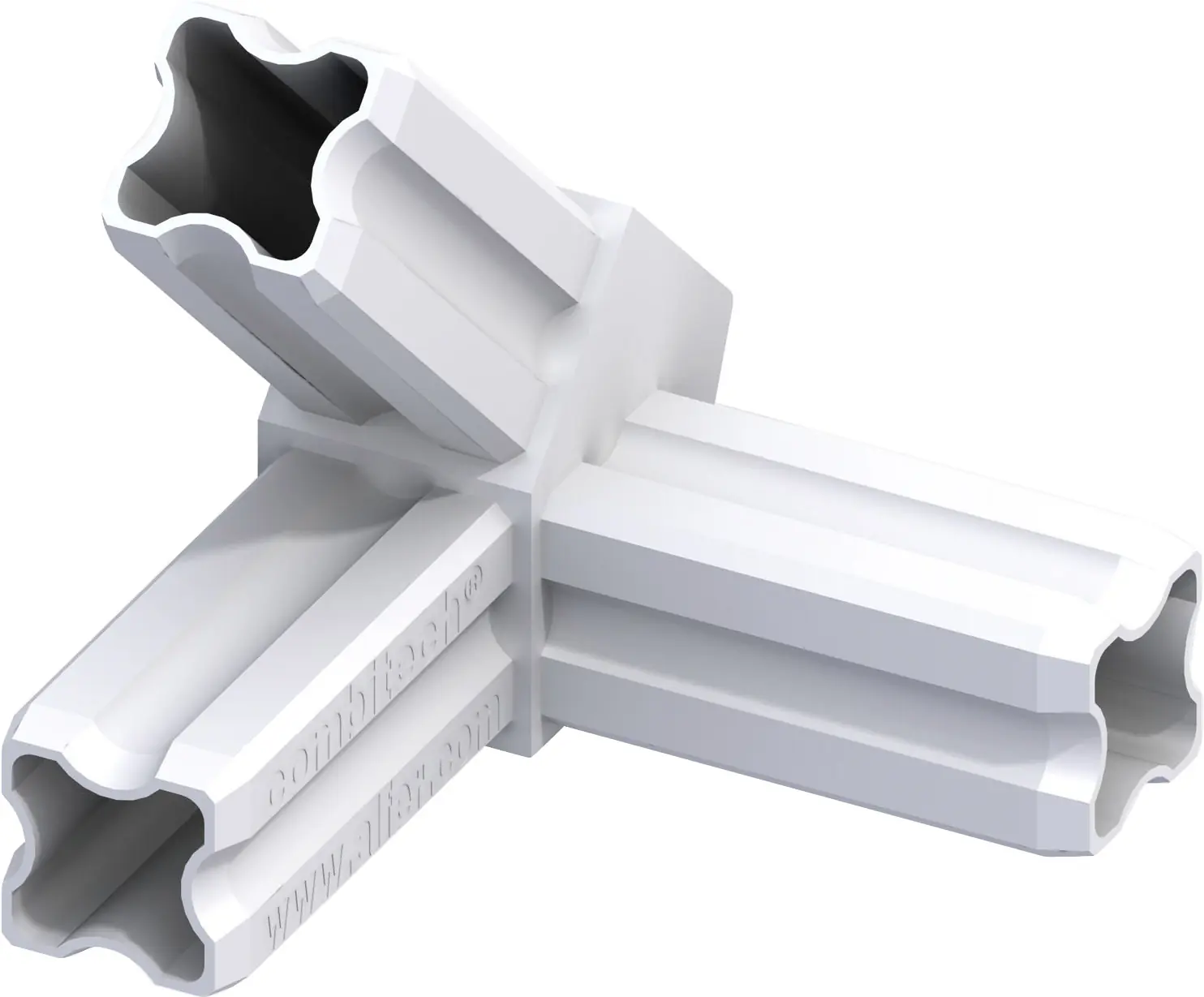 alfer Eck-Verbinder 45º links, 3 Zapfen 23.5 mm 23.5 mm Kunststoff weiss