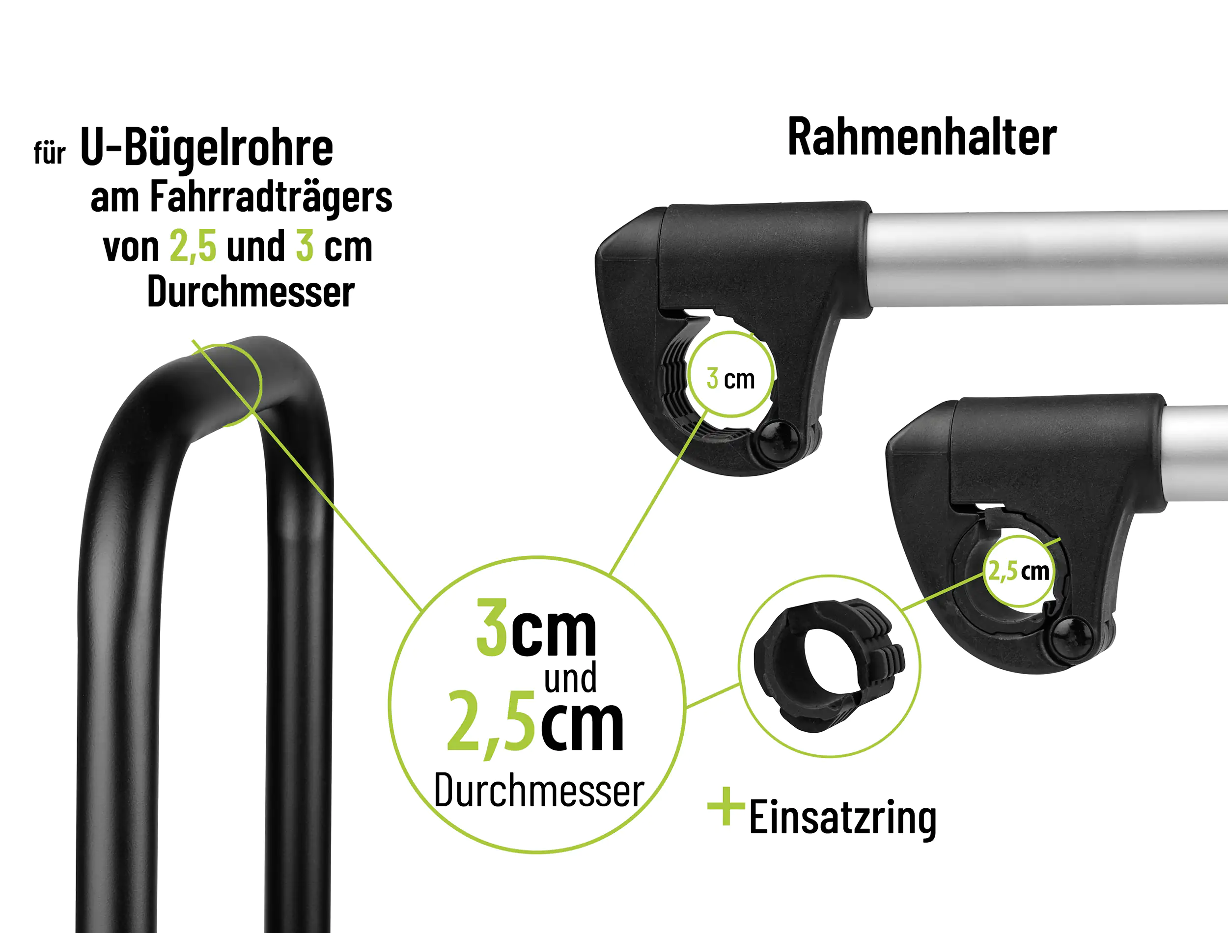 EUFAB Strap Rahmenhalter Fahrrad lang 32cm Ø 25 + 30 mm