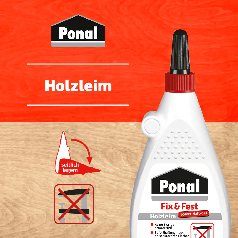 Ponal Holzleim Fix & Fest 500 g Flasche, trocknet transparent