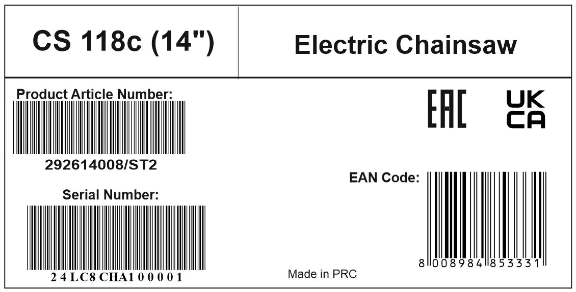 Stiga Elektro Kettensäge CS 118c 1.800 Watt, 35 cm Schwertlänge