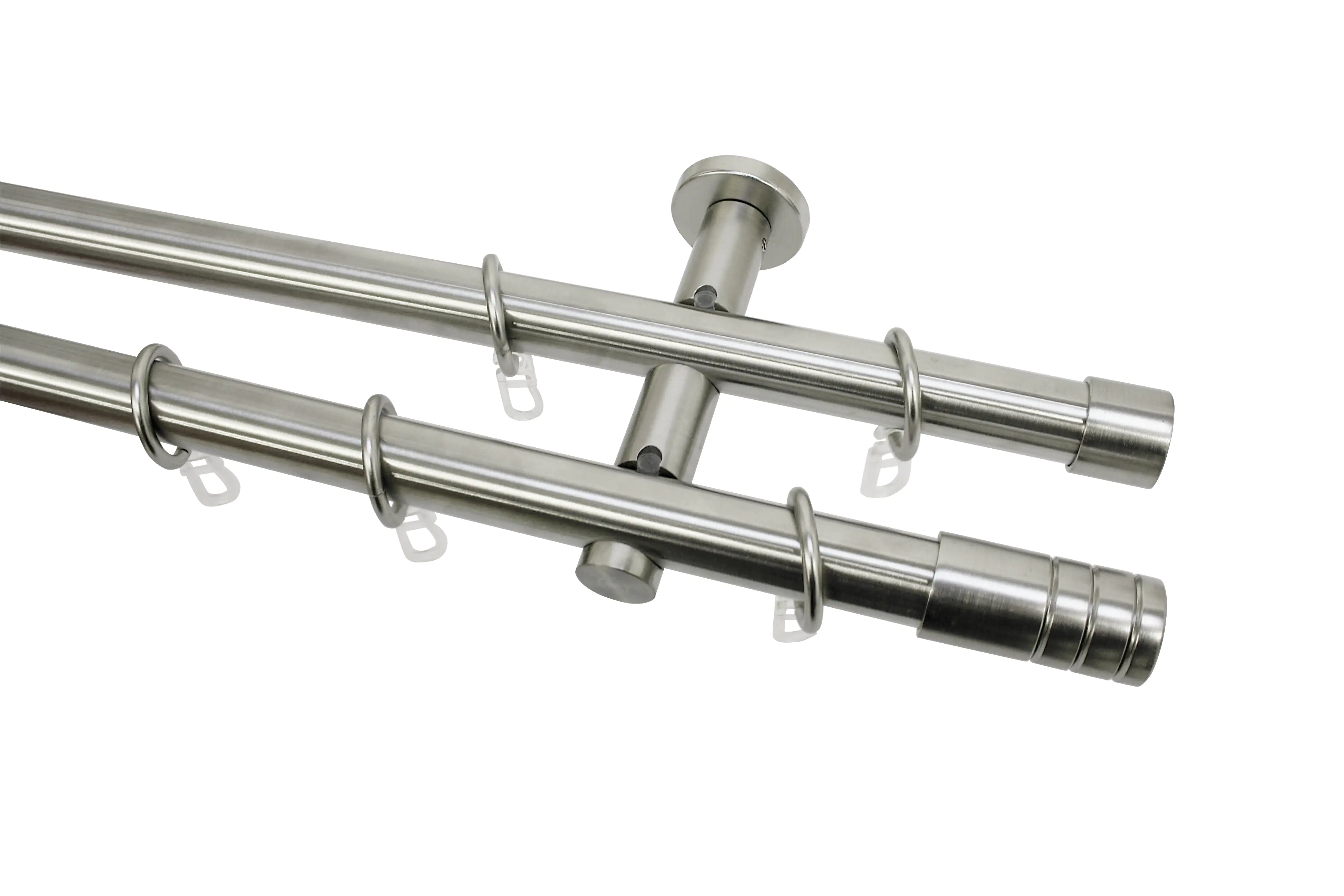 Gardinia Komplett-Set Zylinder Ø 20 mm, 2-läufig, edelstahl-optik