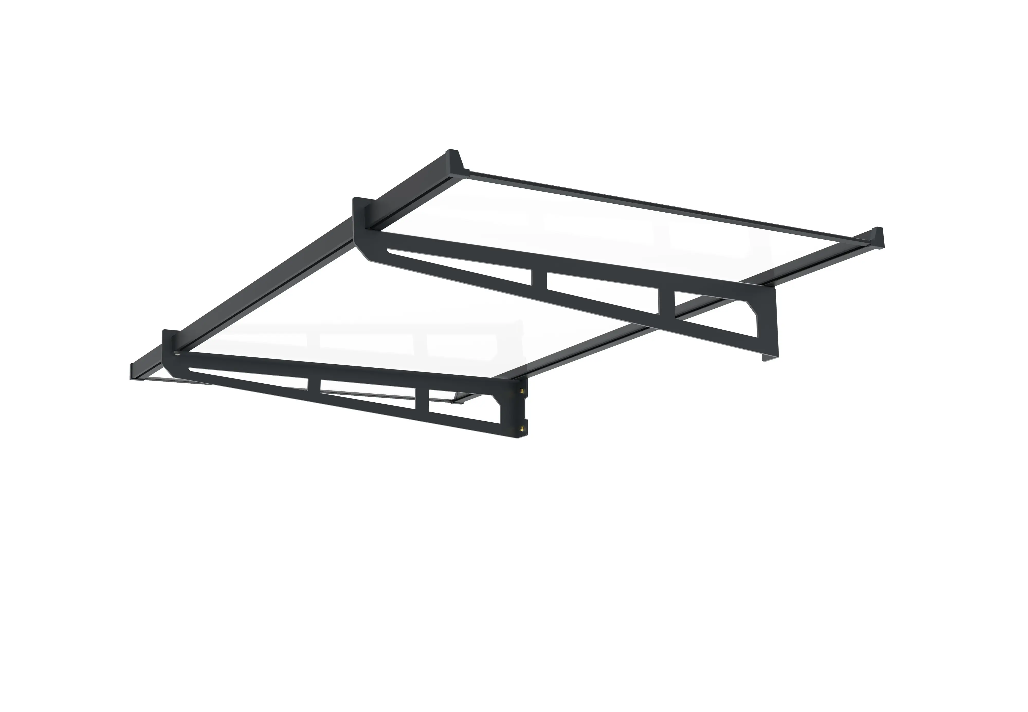 TrendLine Vordach Paris 140 x 90 cm anthrazitgrau mit Polycarbonat-Abdeckung 
