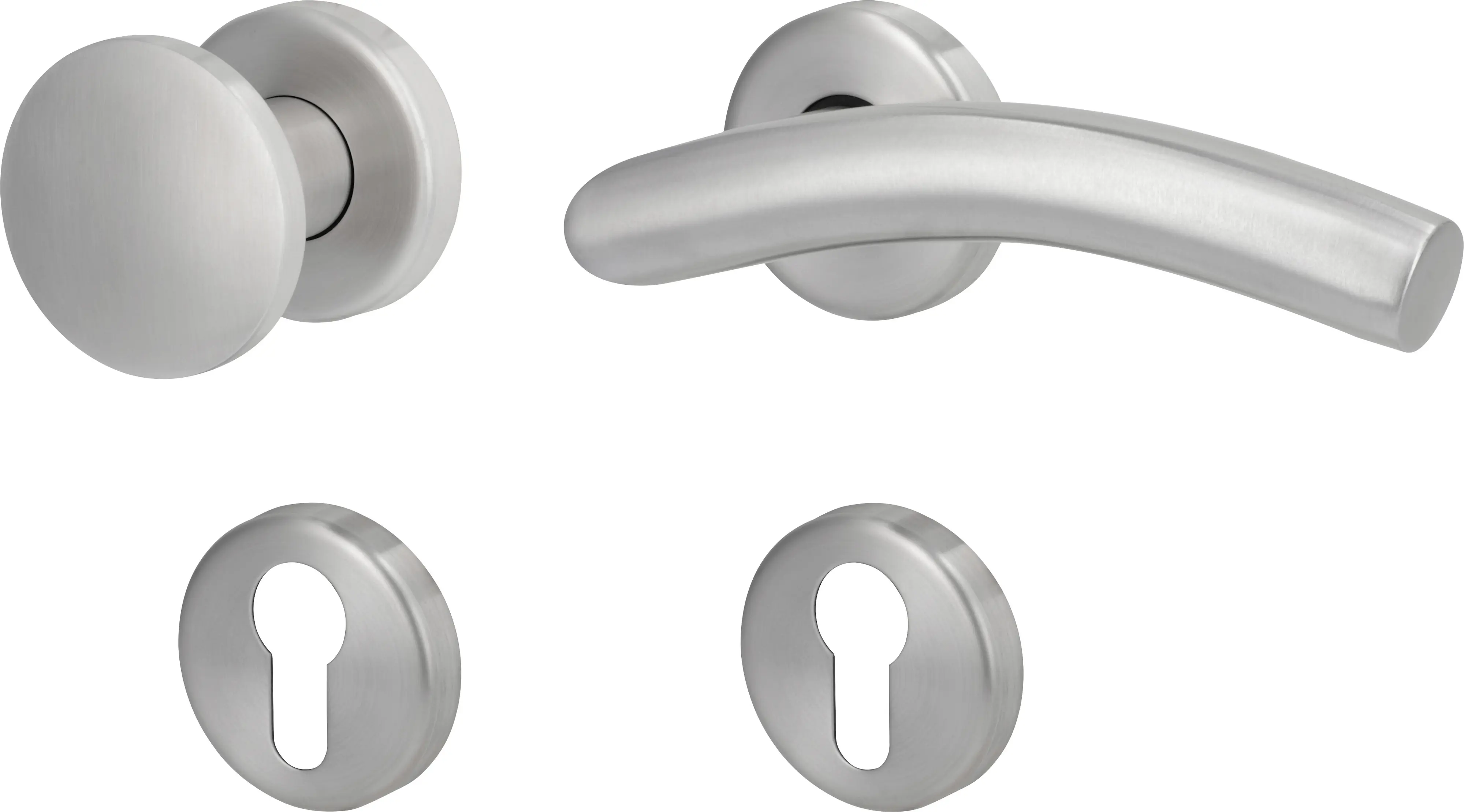 Südmetall Türgriff-Garnitur Rosette Mauritius PZ Edelstahl satiniert Drücker rechts silber Ø 50 mm