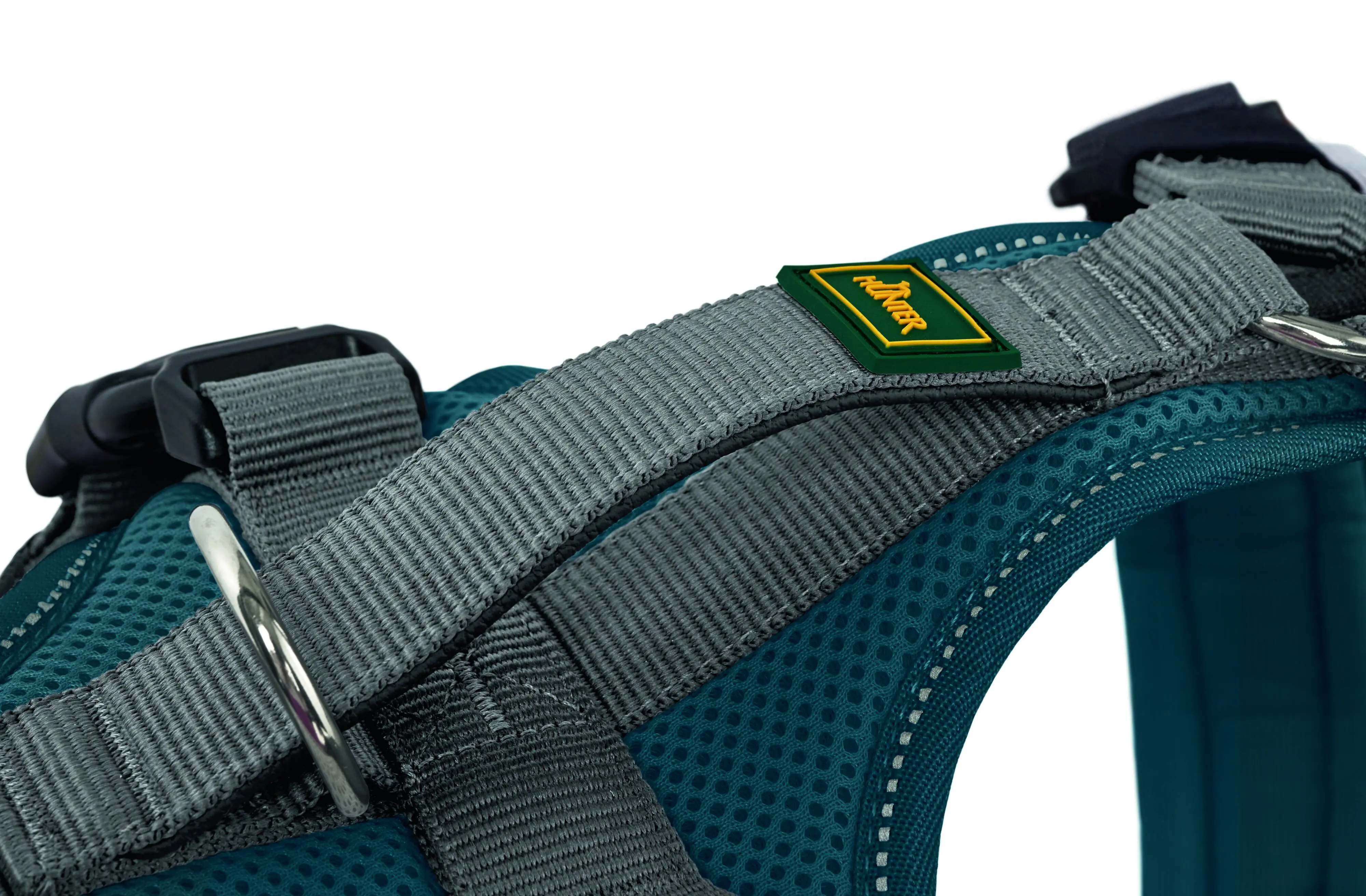 Hunter Hundegeschirr Maldon Up mit Griff S-M petrol/grau