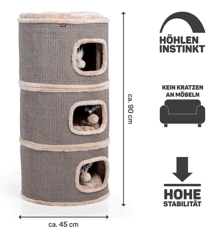 CanadianCat Kratztonne Tony H 90 cm beige
