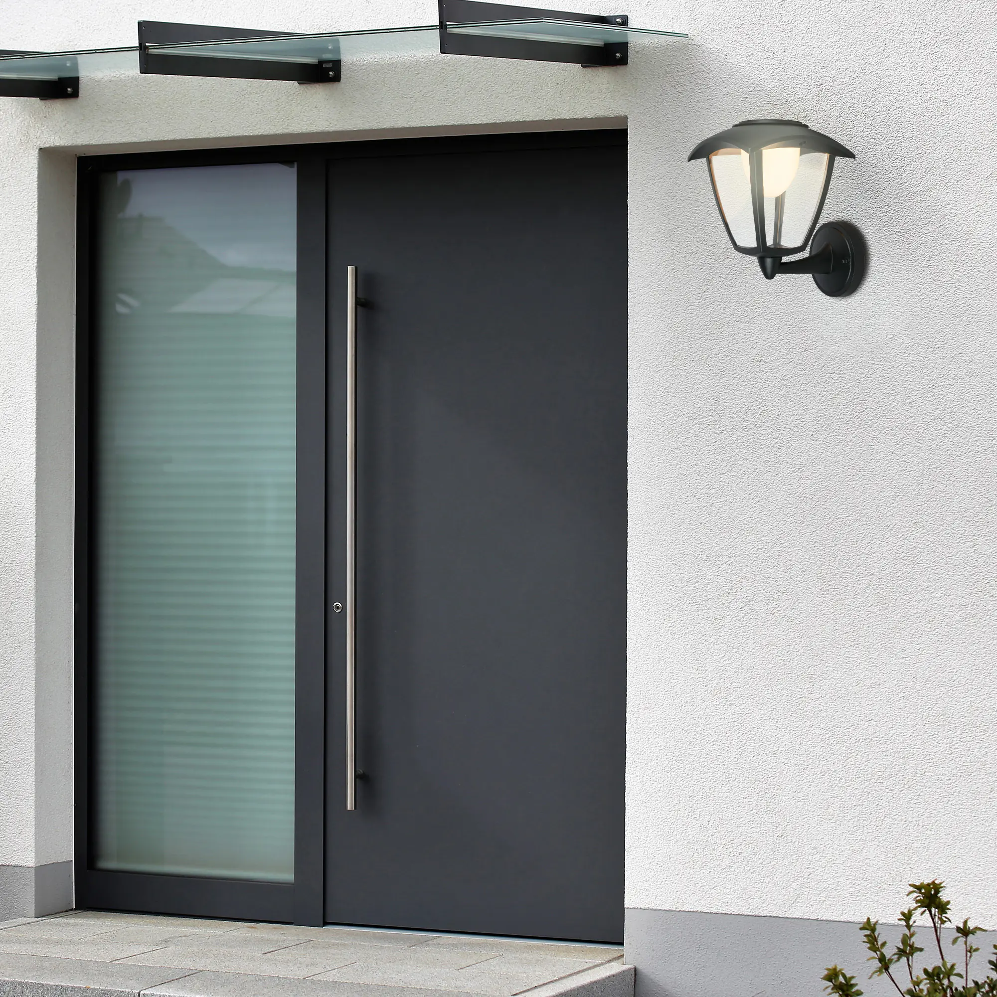 Briloner LED Akku-Außenwandleuchte Touch 4W schwarz dimmbar