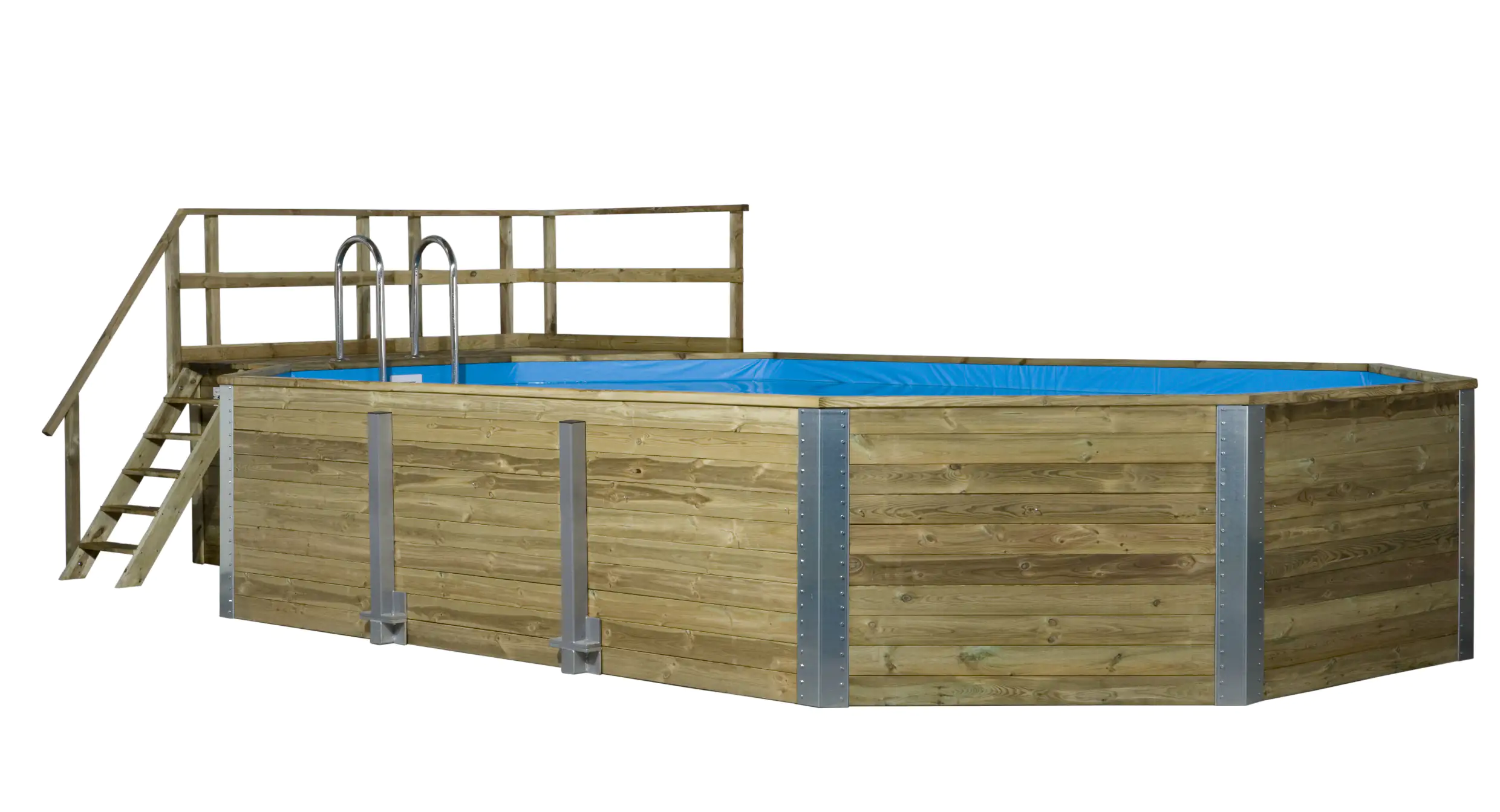 Weka Massivholzpool-Set Barbados 850 x 376 x 116 cm inkl. Sandfilteranlage