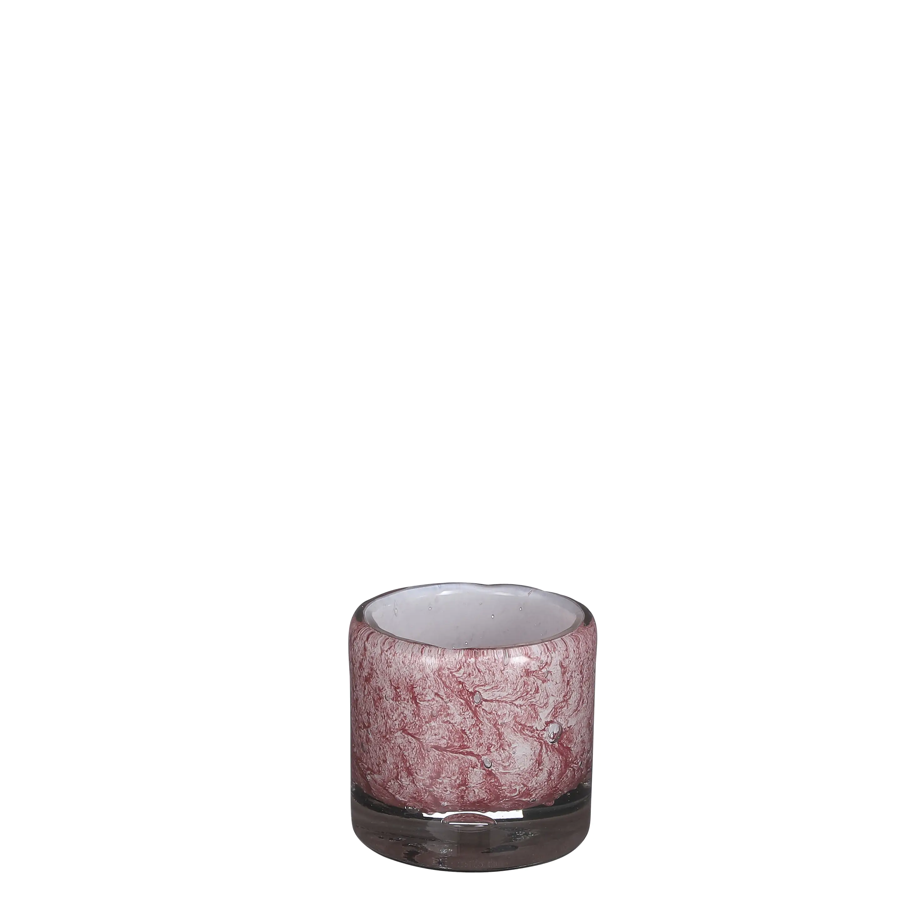 Mica Glas Vase Estelle zylinder hellrosa, 8 x 8,5 cm