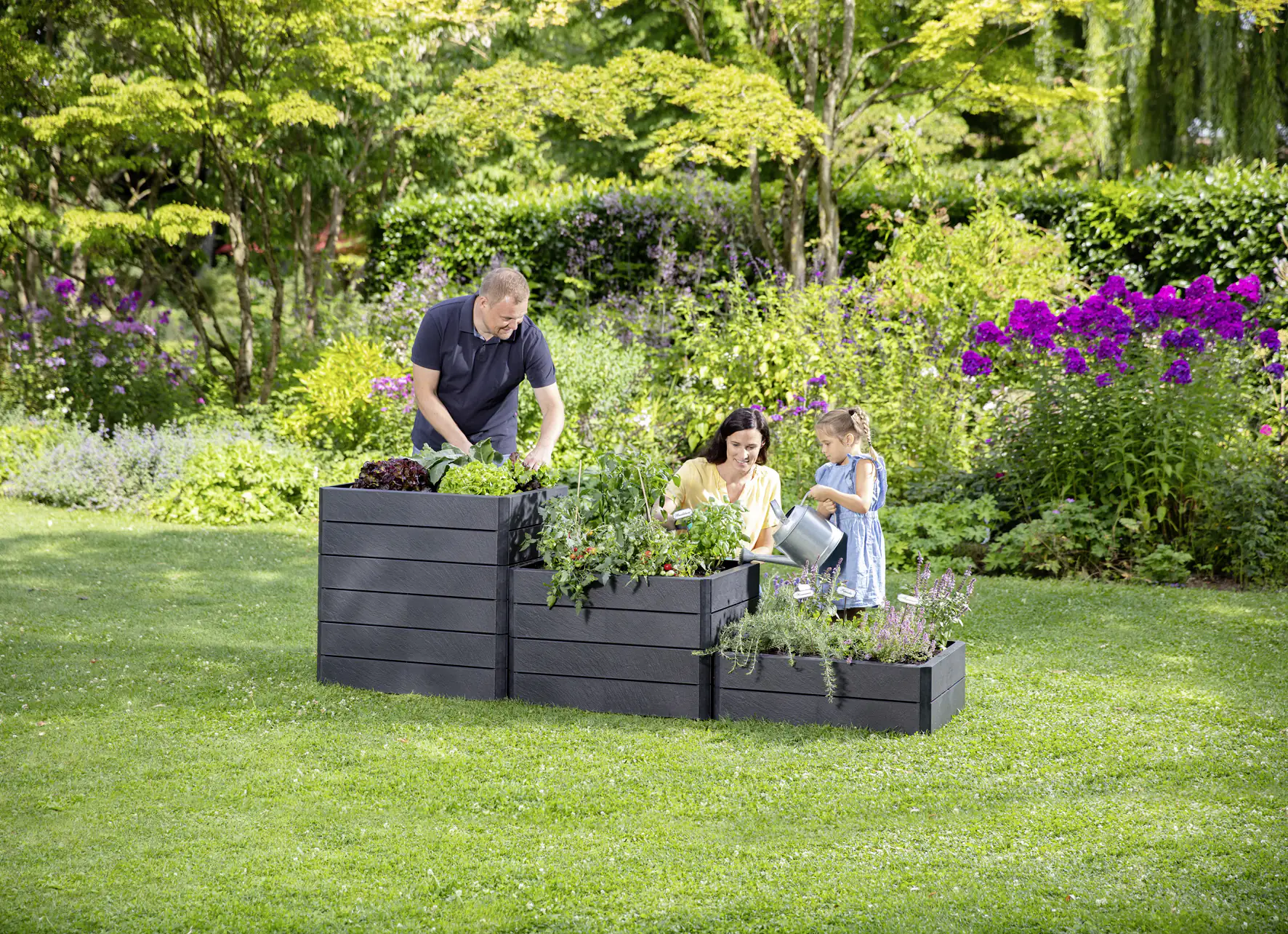 Garantia Hochbeet Ergo Vario 2, stone, Flora Wassersystem