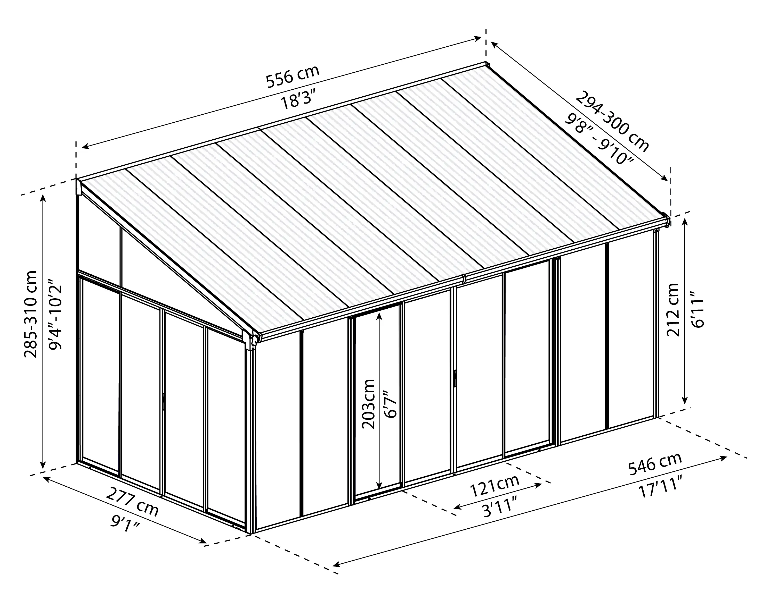 Canopia Wintergarten SanRemo 300 x 556 cm weiß