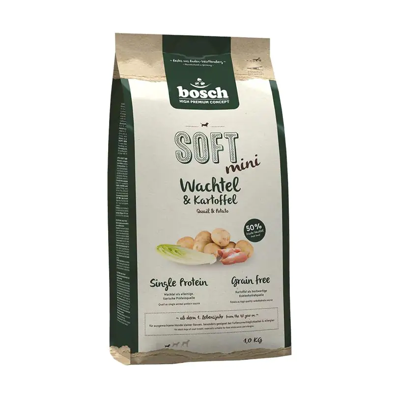 Bosch HPC Hundetrockenfutter Adult Soft Mini 1 kg Wachtel & Kartoffel 