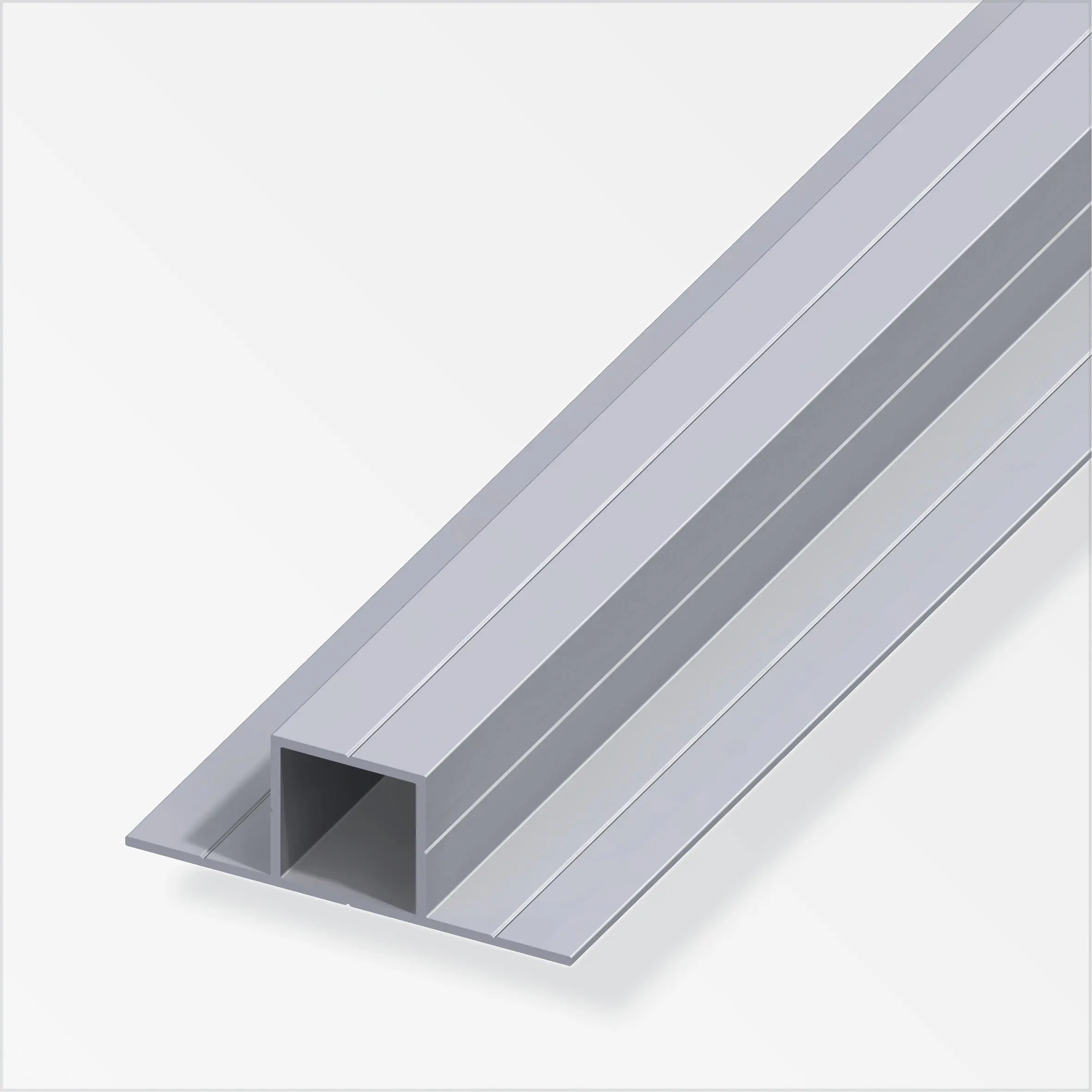 alfer Quadratrohr, 2 Schenkel 180º 1 m, 23.5 x 67.5 x 1.5 mm Alu roh blank