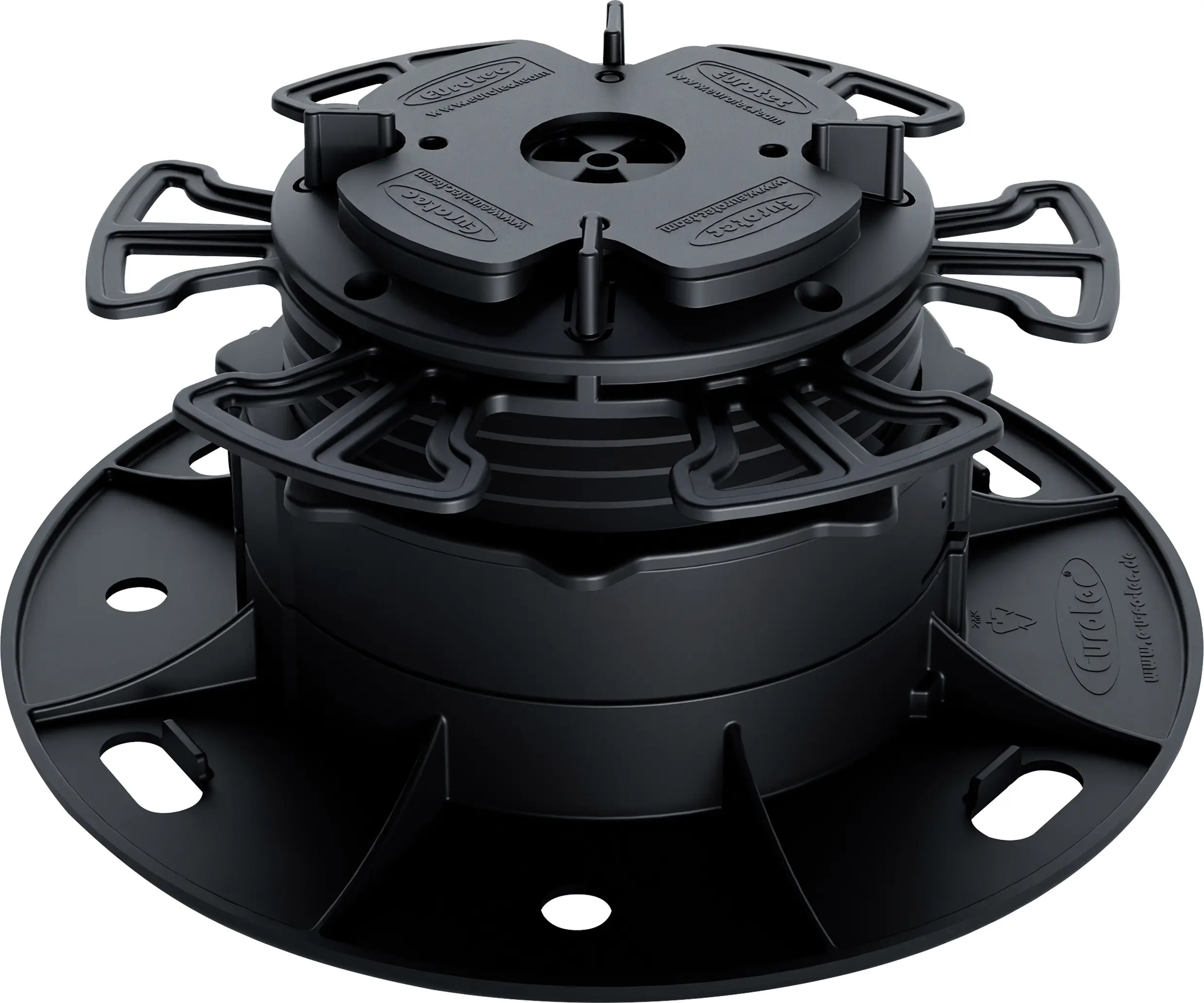 HS Terra Terrassenfuß Pro Cera M Aufbauhöhe 65,3 - 80,8 mm schwarz