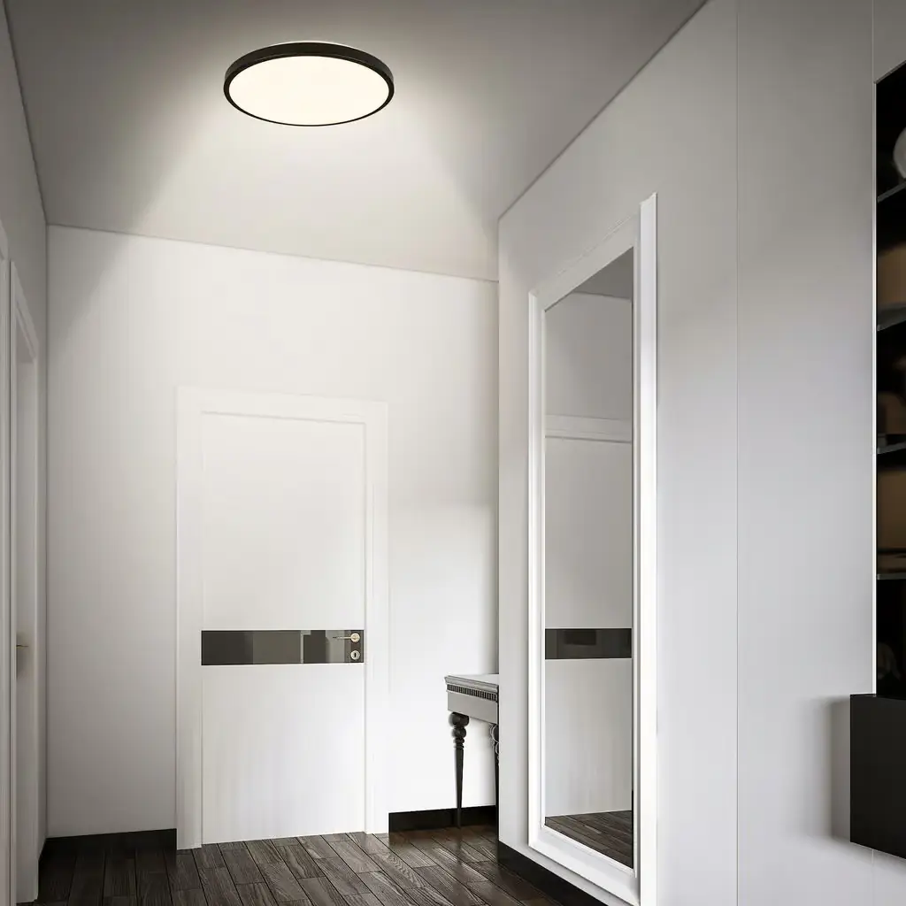 Briloner LED-Deckenleuchte Walk mit Bewegungsmelder Ø 29 x 6,5 cm warmweiß schwarz