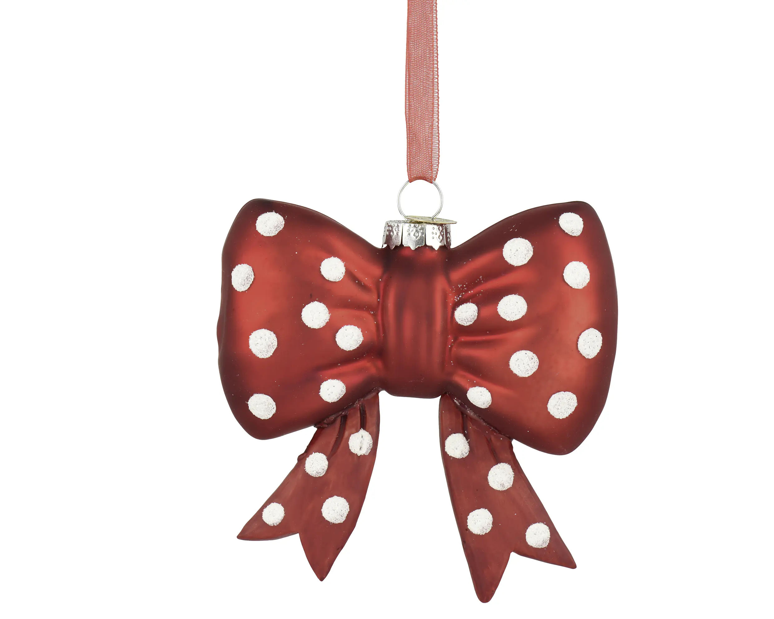 Decoris Weihnachtsanhänger Schleife aus Glas 9,2 x 3,5 x 9,5 cm rot