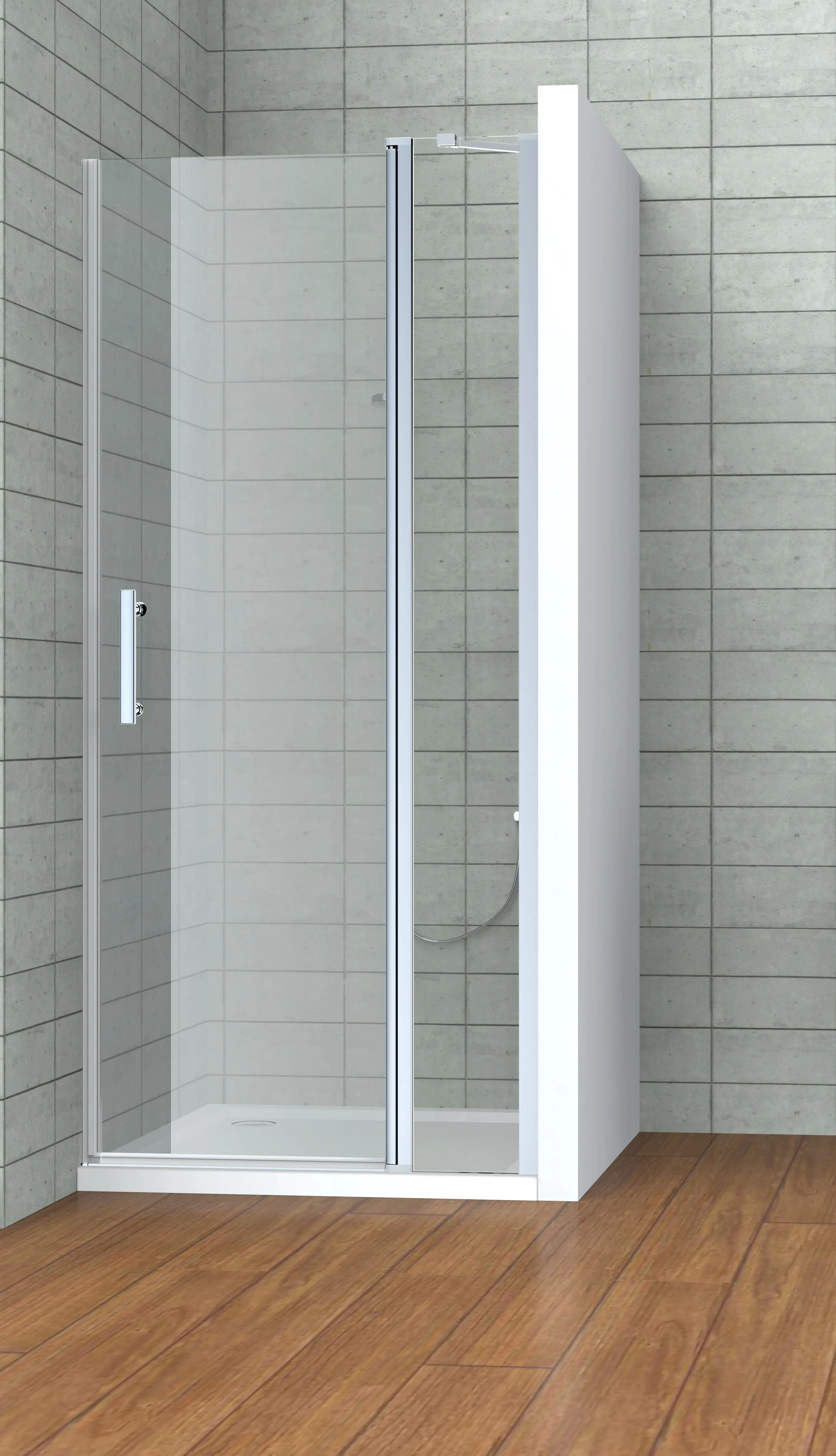 Primaster Dusch-Drehtür mit Fixteil Easy-6 100 cm Klarglas 