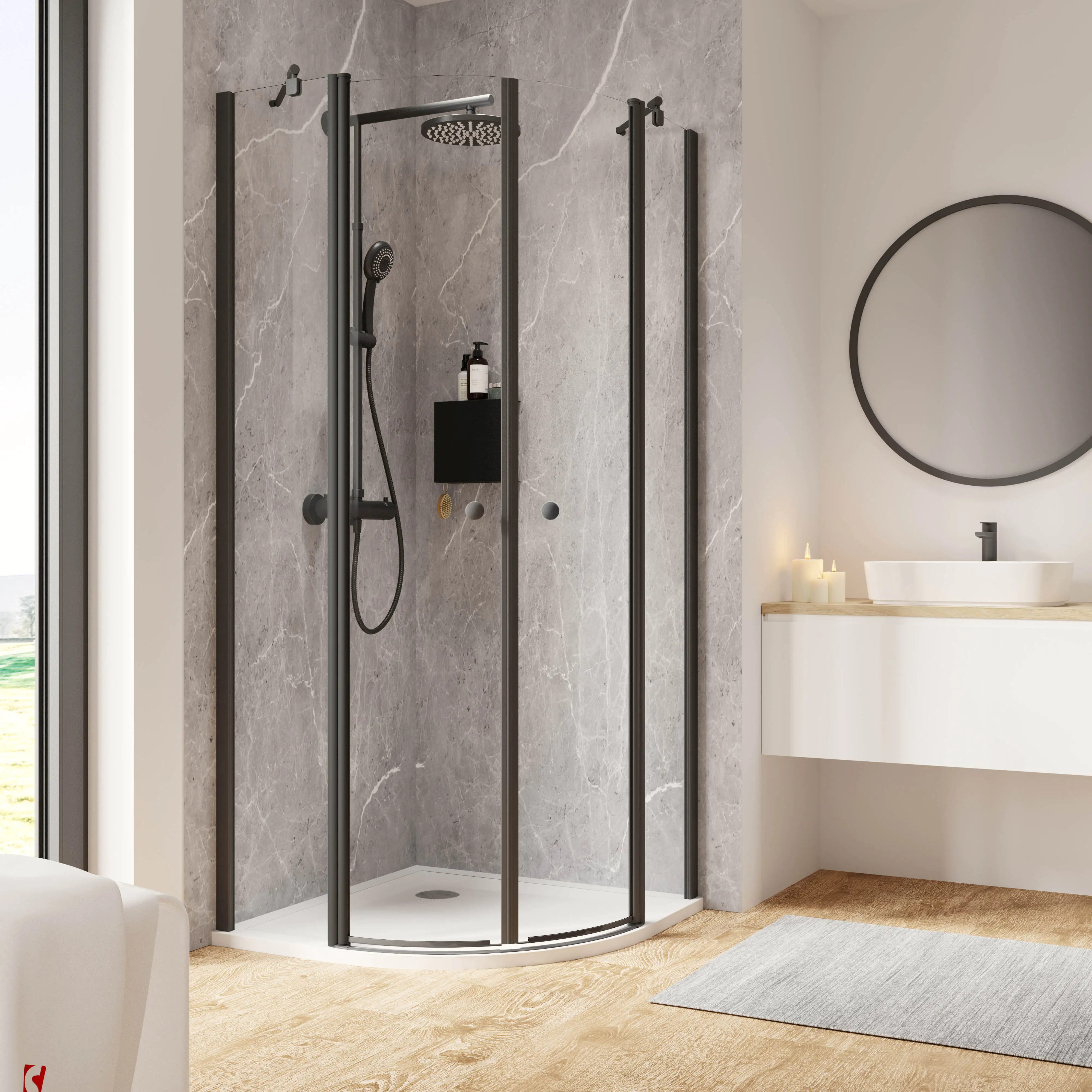 Schulte Runddusche 4-teilig 90 x 90 cm Garant 2.0