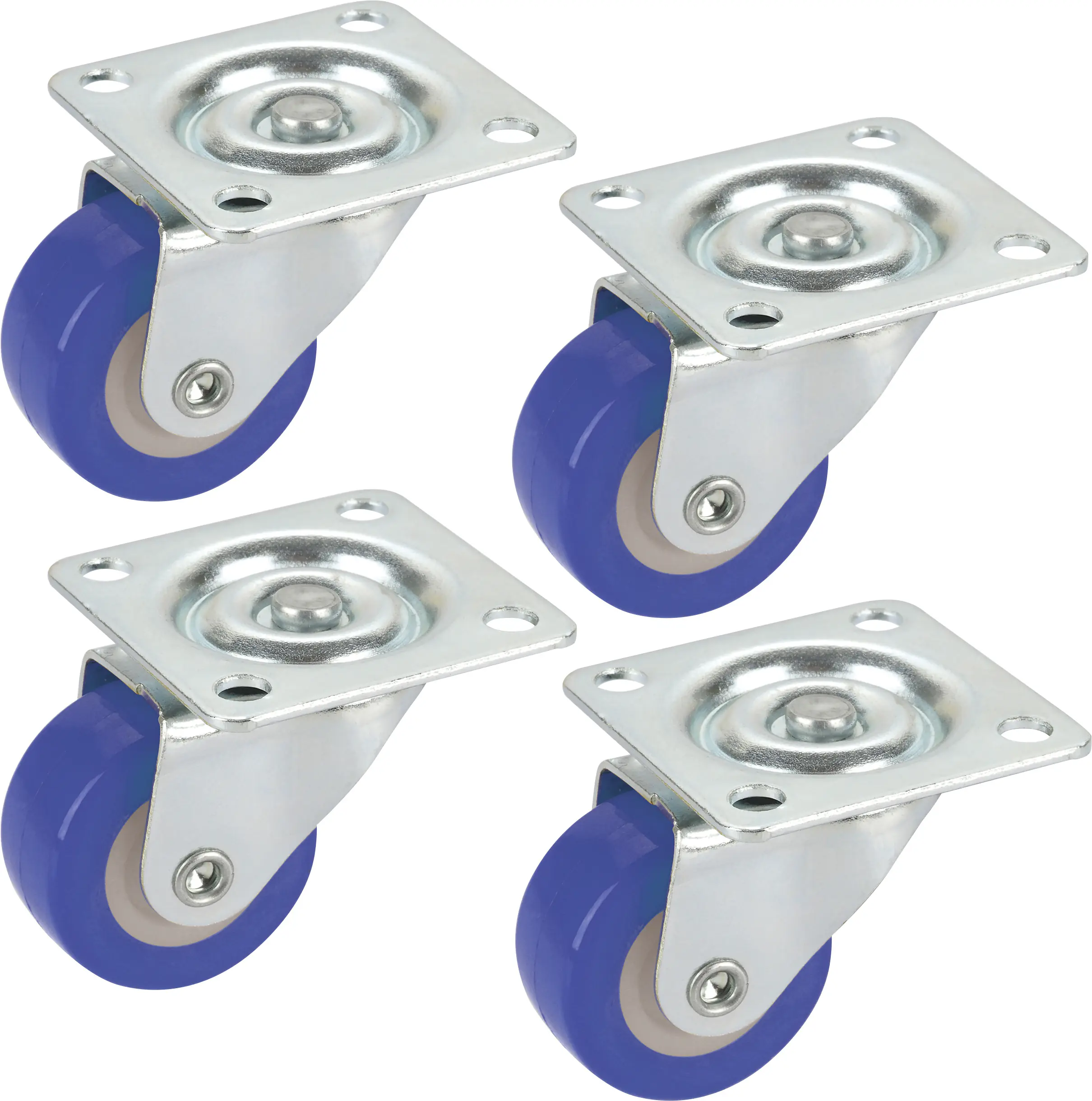 Möbel-Lenkrollen 30 x 14 mm Tragkr. 60 kg 4er Pack blau