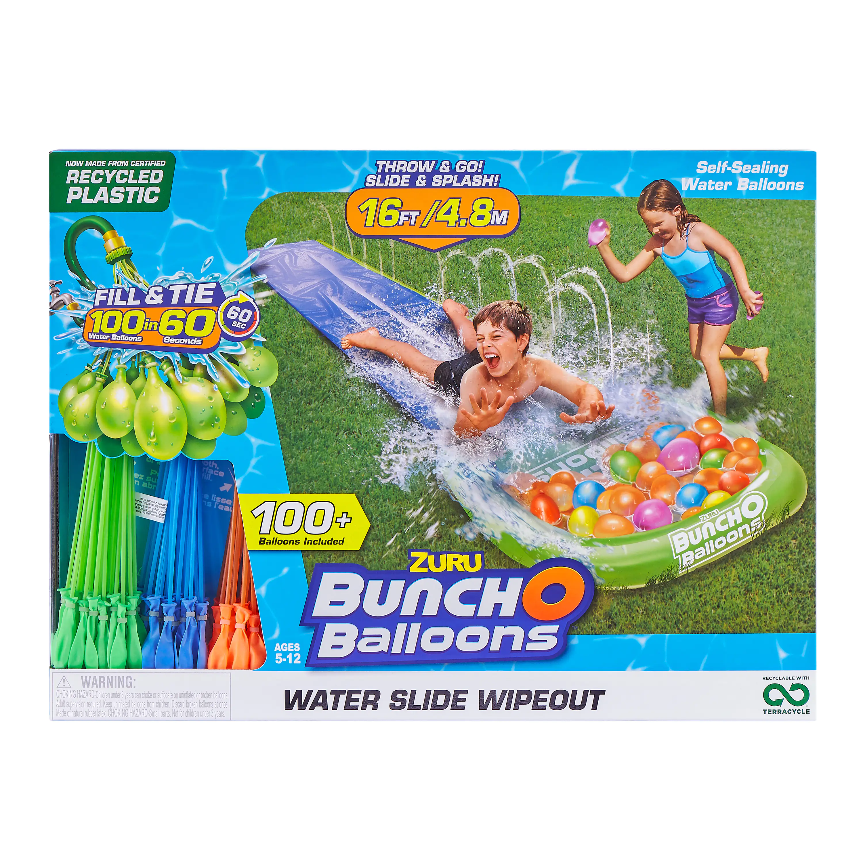 Zuru Bunch O Balloons Wasserrutsche Wipeout und 100 Wasserballons