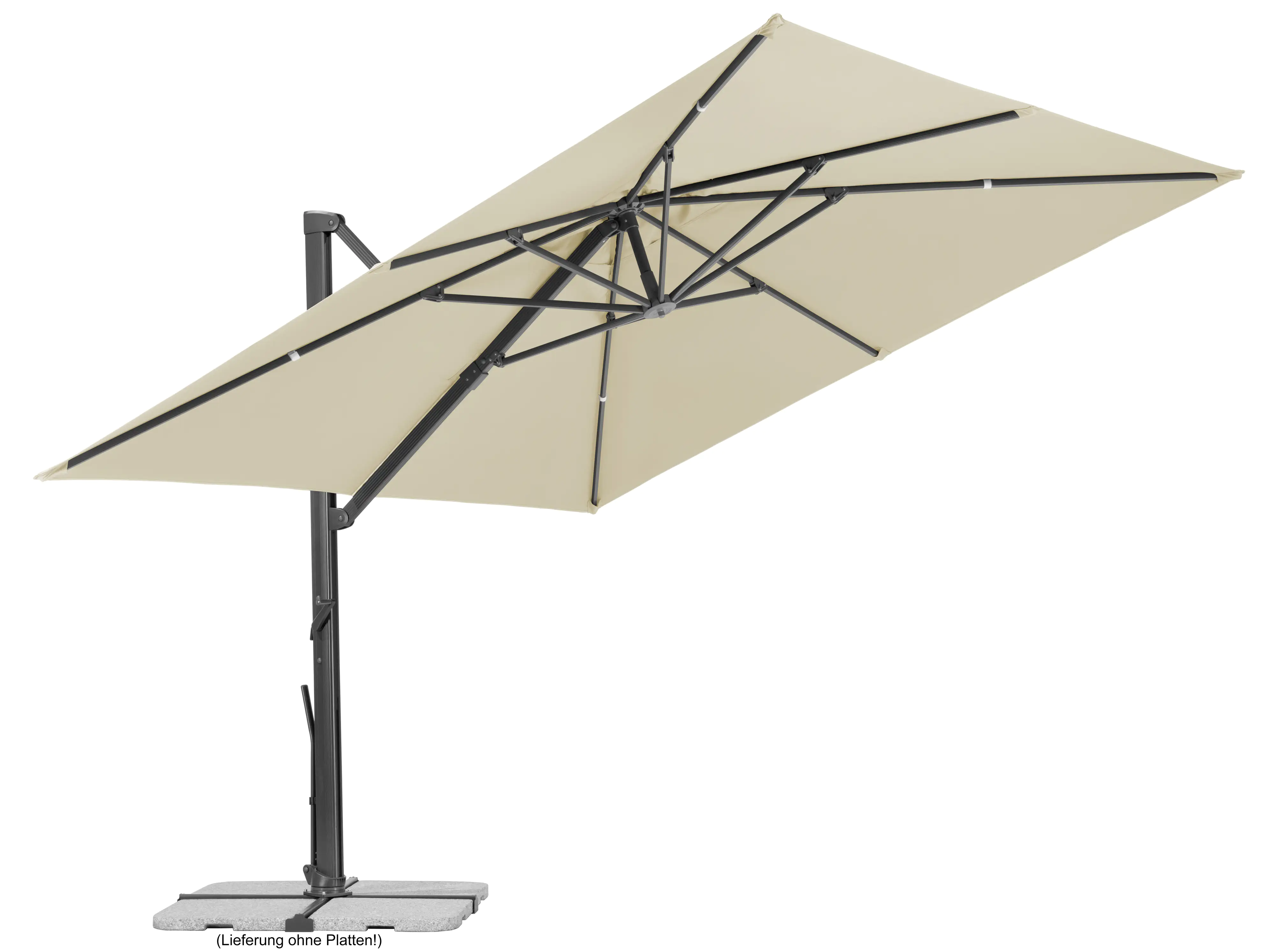 Schneider Ampelschirm Rhodos Smart natur 300 x 300 cm inkl. Sonnenschirmhülle
