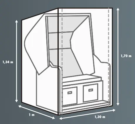 Primaster Schutzhülle Exclusive für Strandkörbe 130 x 100 x 134 (hinten)