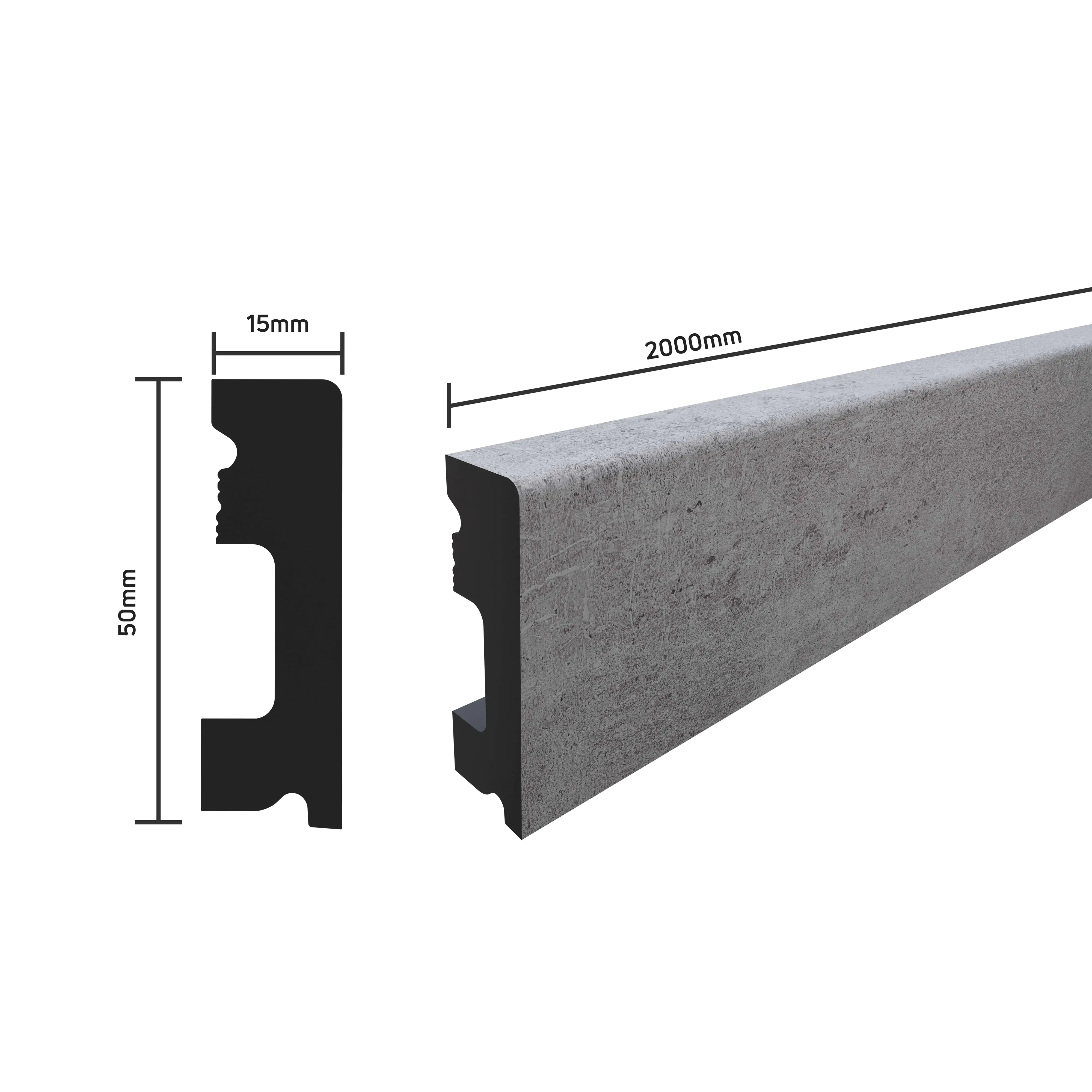 SELITSTYLE Sockelleiste FBL50 Fliese Patio 2000 x 50 x 15 mm wasserfest