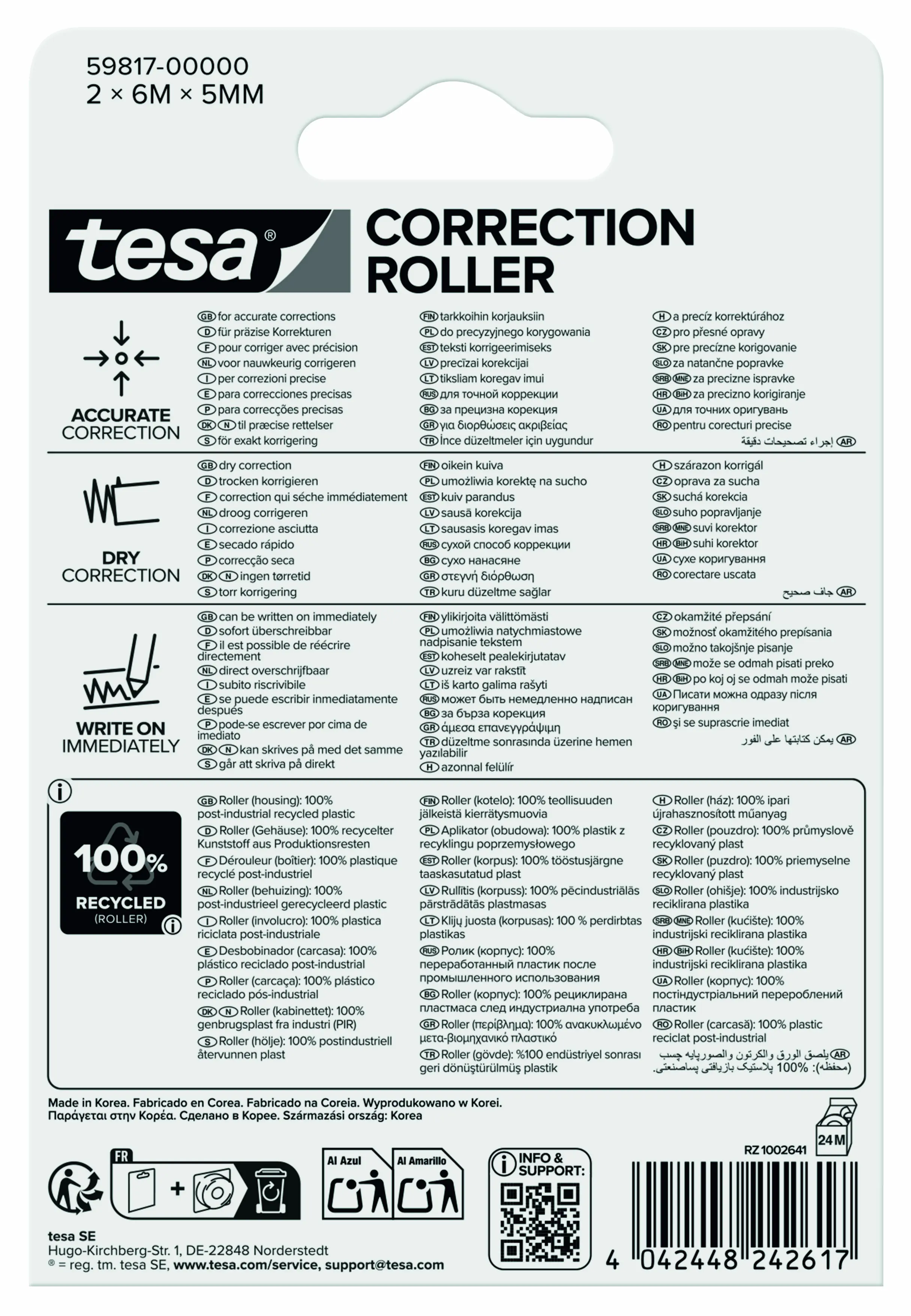 tesa Mini Korrekturroller ecoLogo® 2er Set Blister
