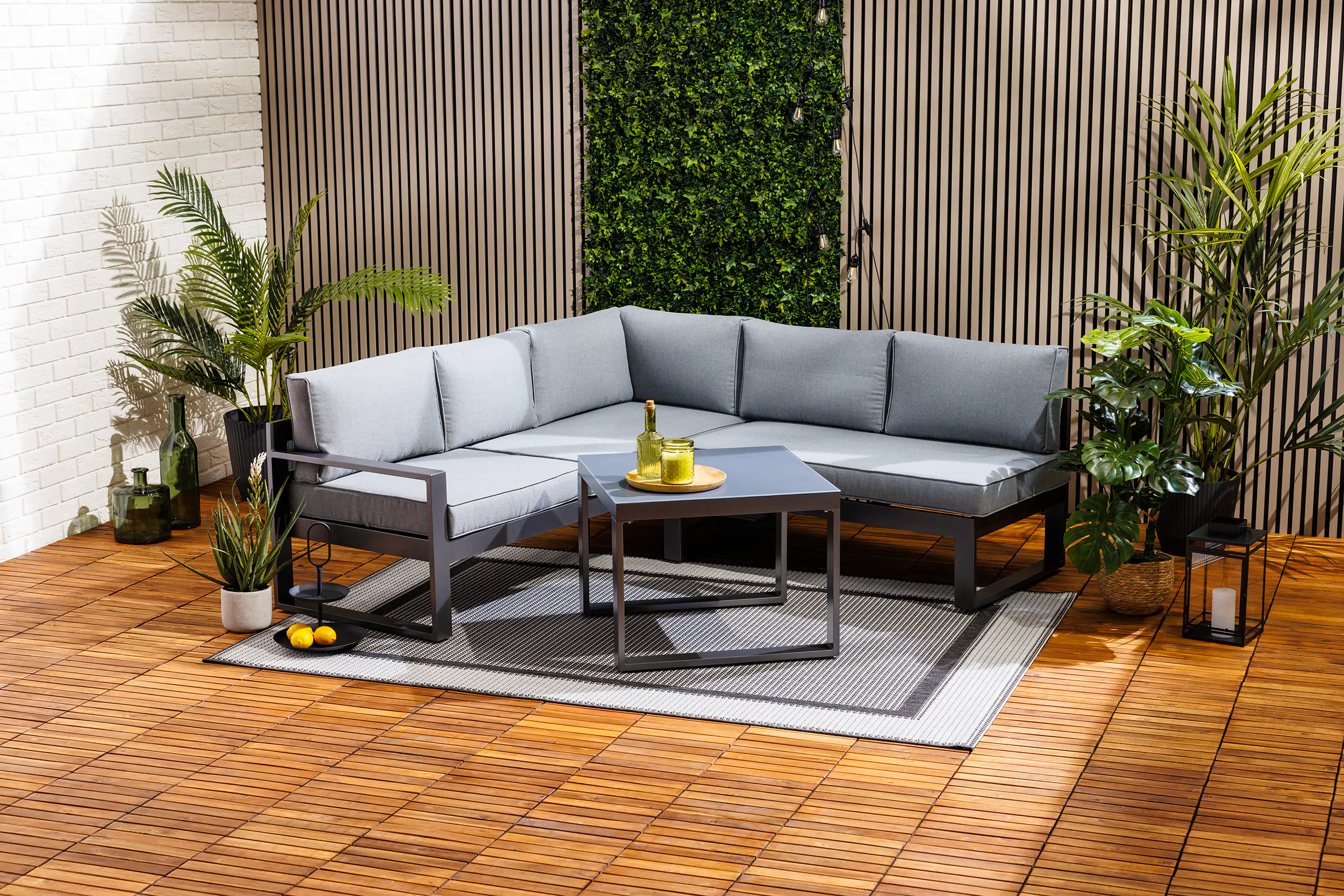 Primaster Gartenmöbel-Set Limoncello Aluminium mit verstellbarem Kopfteil