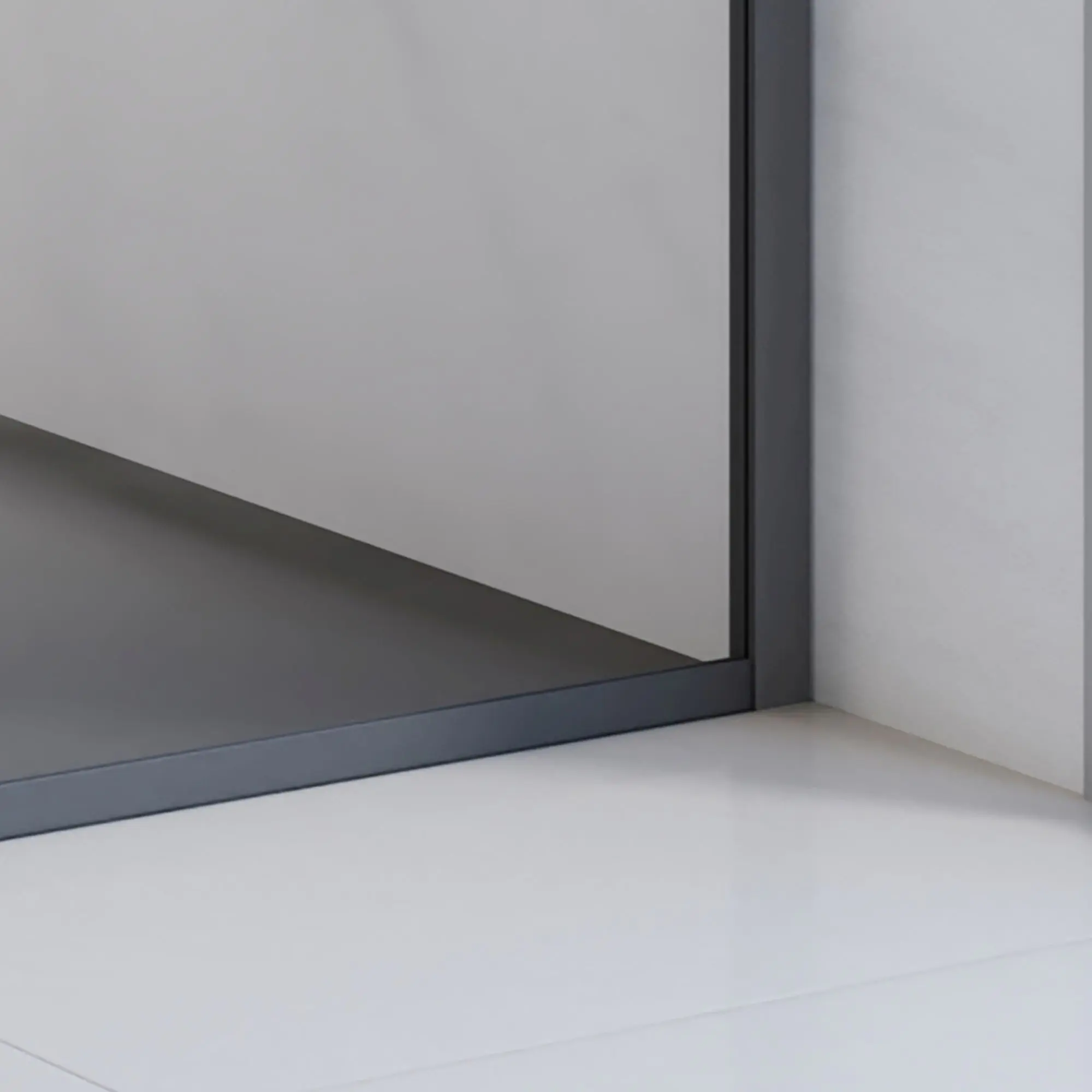Schulte Duschwand Trend 2.0 Walk In 90 x 200 cm schwarz matt klar