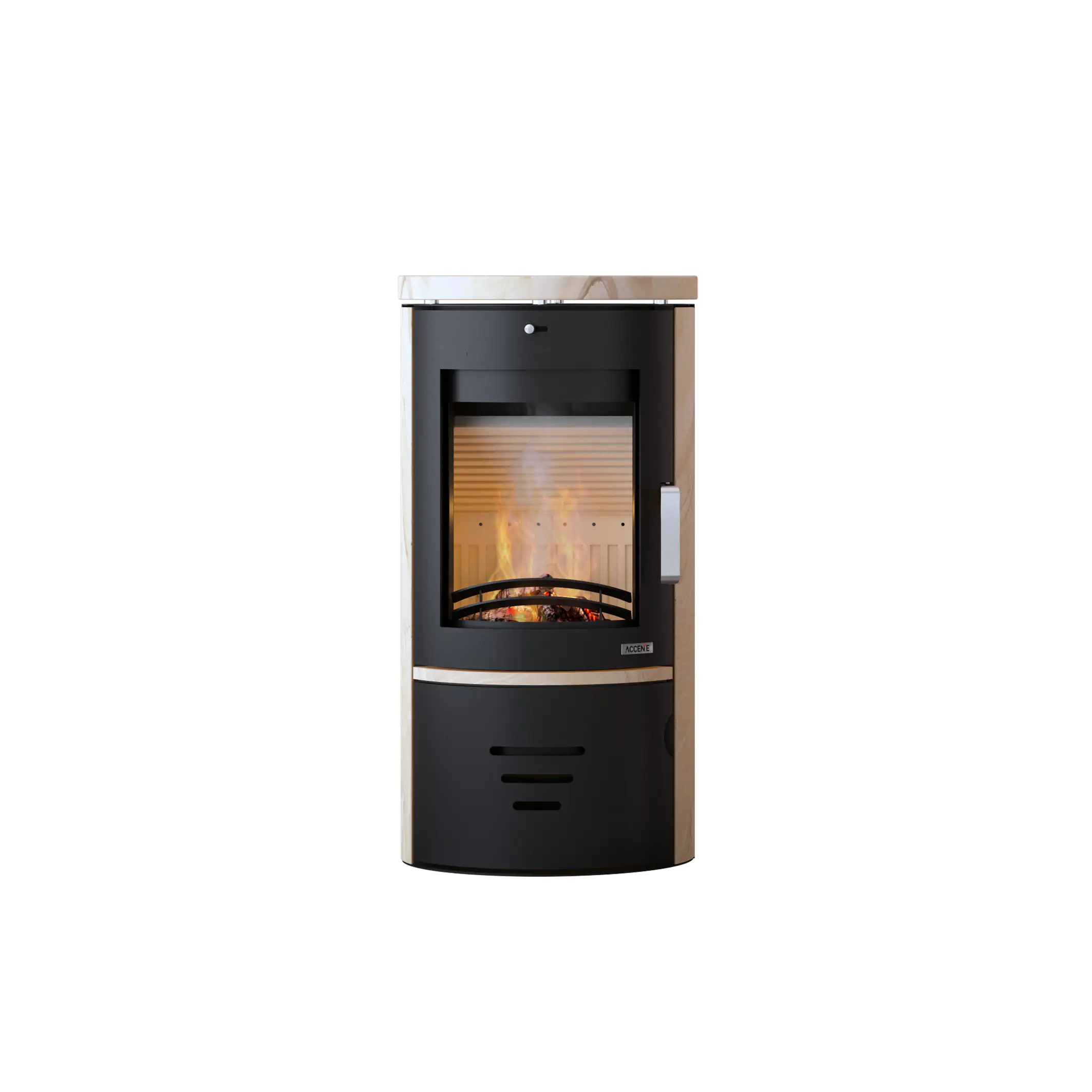 Accente Kaminofen Tifano Sandstein schwarz 6,5 kW