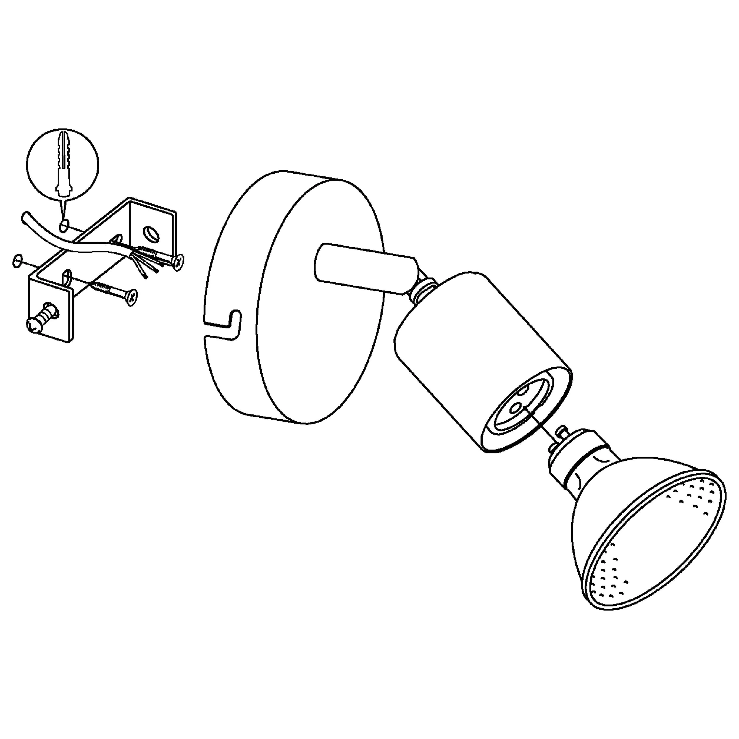 Eglo 1er LED Spot Buzz nickel-matt Ø 6 cm GU10