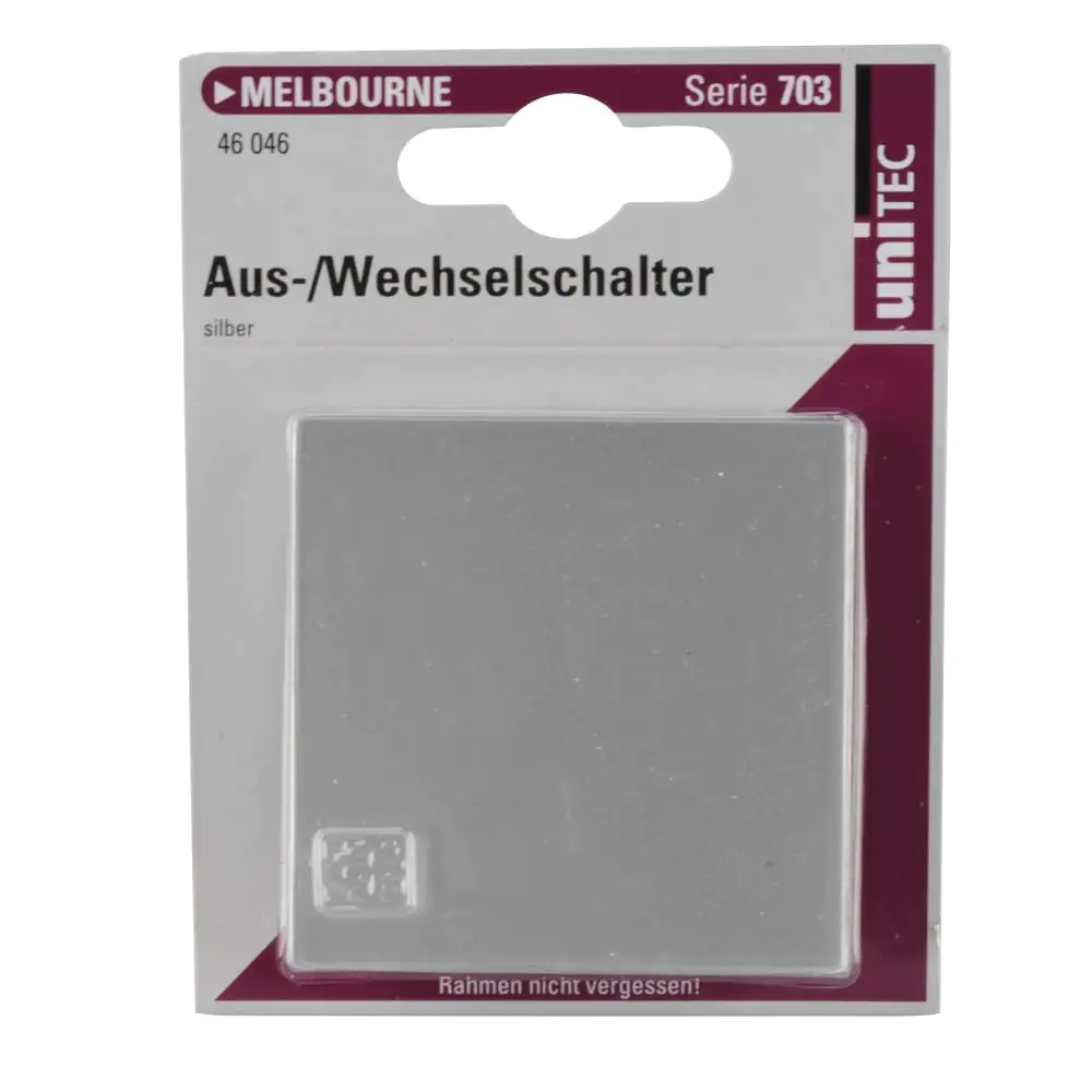Unitec Aus-Wechselschalter mit Wippe silber, Serie Melbourne